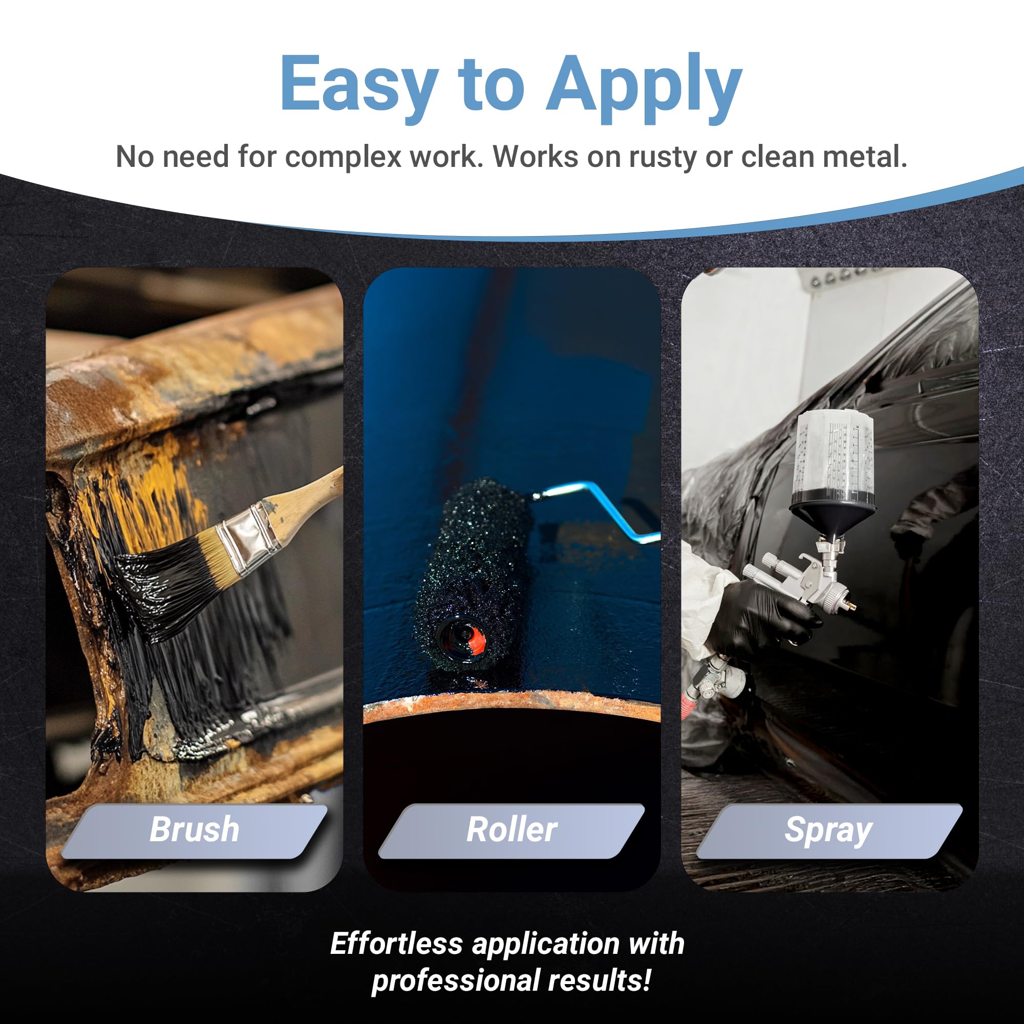 Rust Bullet Blackshell - Gloss Black - 1 Gallon - Corrosion Preventive Coating, Uv Resistant Rust Proofing Paint, Long-Lasting M