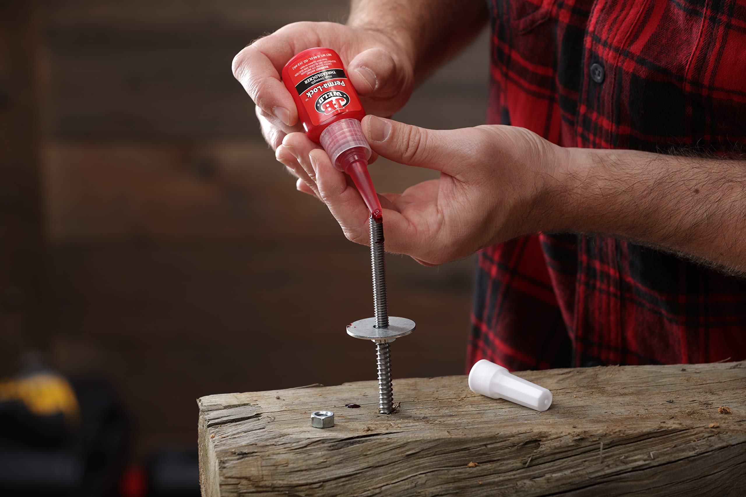 J-B Weld 27136 Perma-Lock High Strength Threadlocker - Red - 36 Ml