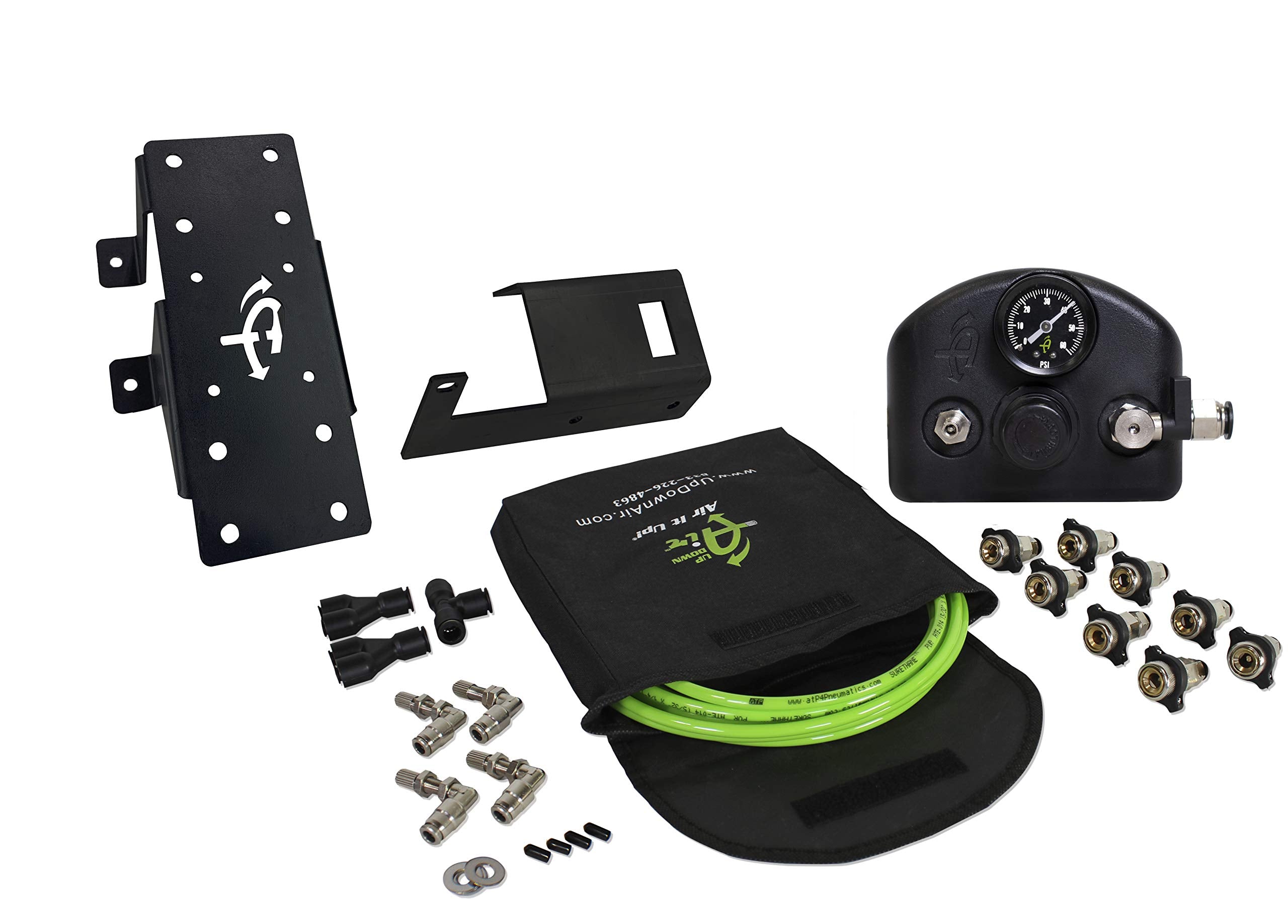 Up Down Air 237-1620: 4 Tire Inflation System-Tacoma Engine Bay Mount With Box, Fittings, Hoses & Storage Bag-Black