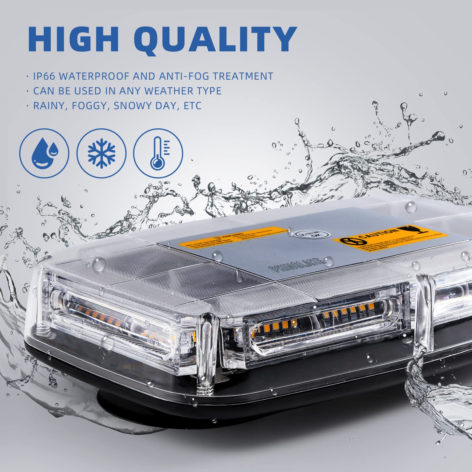 Pkinglake 72Led Roof Top Emergency Strobe Beacon Lights, 12-24V High Visibility Safety Warning Mini Led Strobe Light Bar With Ma