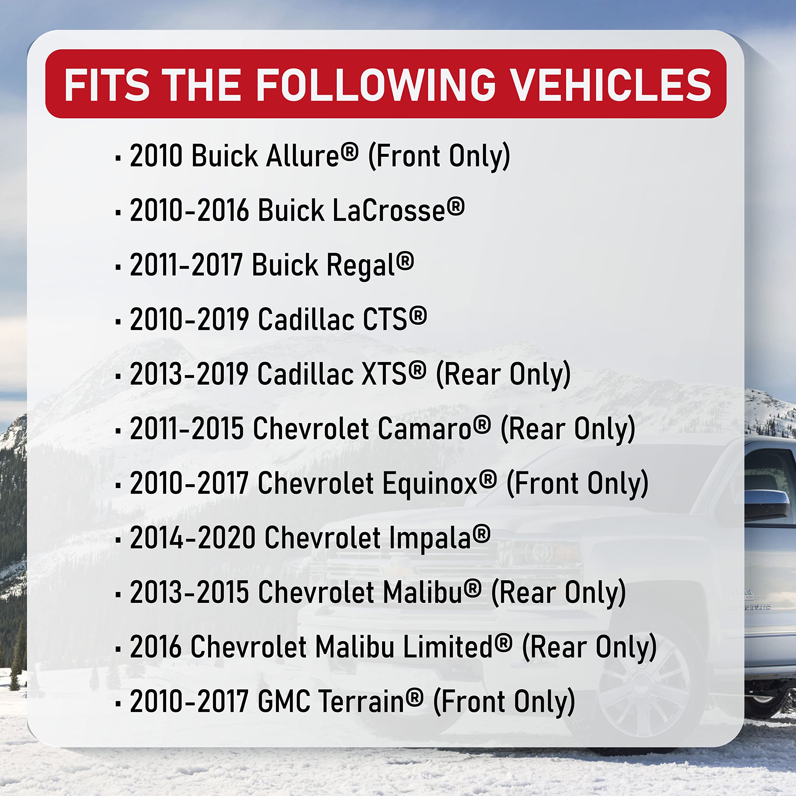 Replacement Front Or Rear Wheel Hub Bearing Assembly Set Of 2 - Compatible With Buick, Cadillac, Chevrolet, Gmc - Lacrosse, Cts,