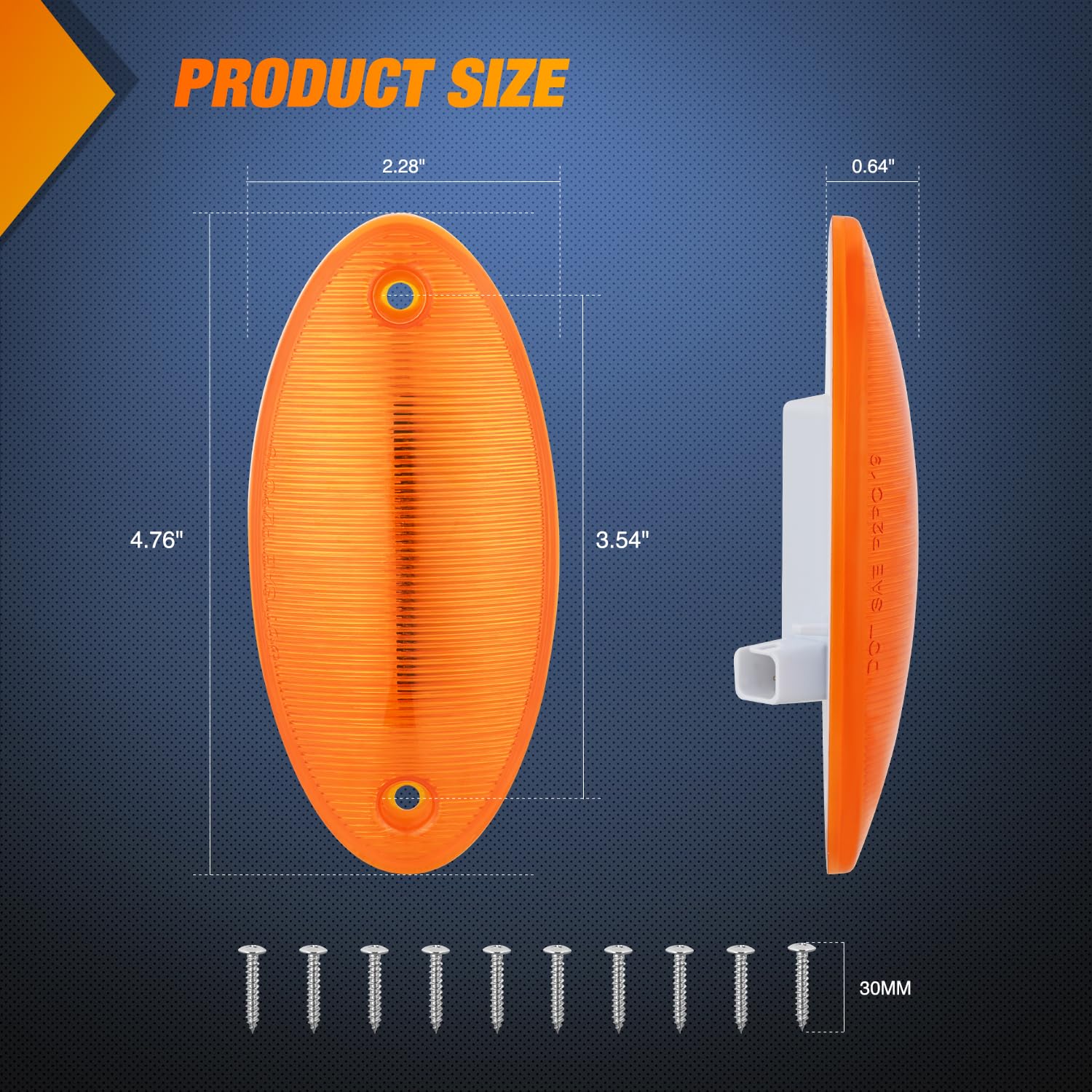 Nilight Cab Roof Marker Light 5 Pcs 4 Led Amber Top Clearance Indicator Lights Waterproof Surface Mount For Heavy Duty Trucks Tr