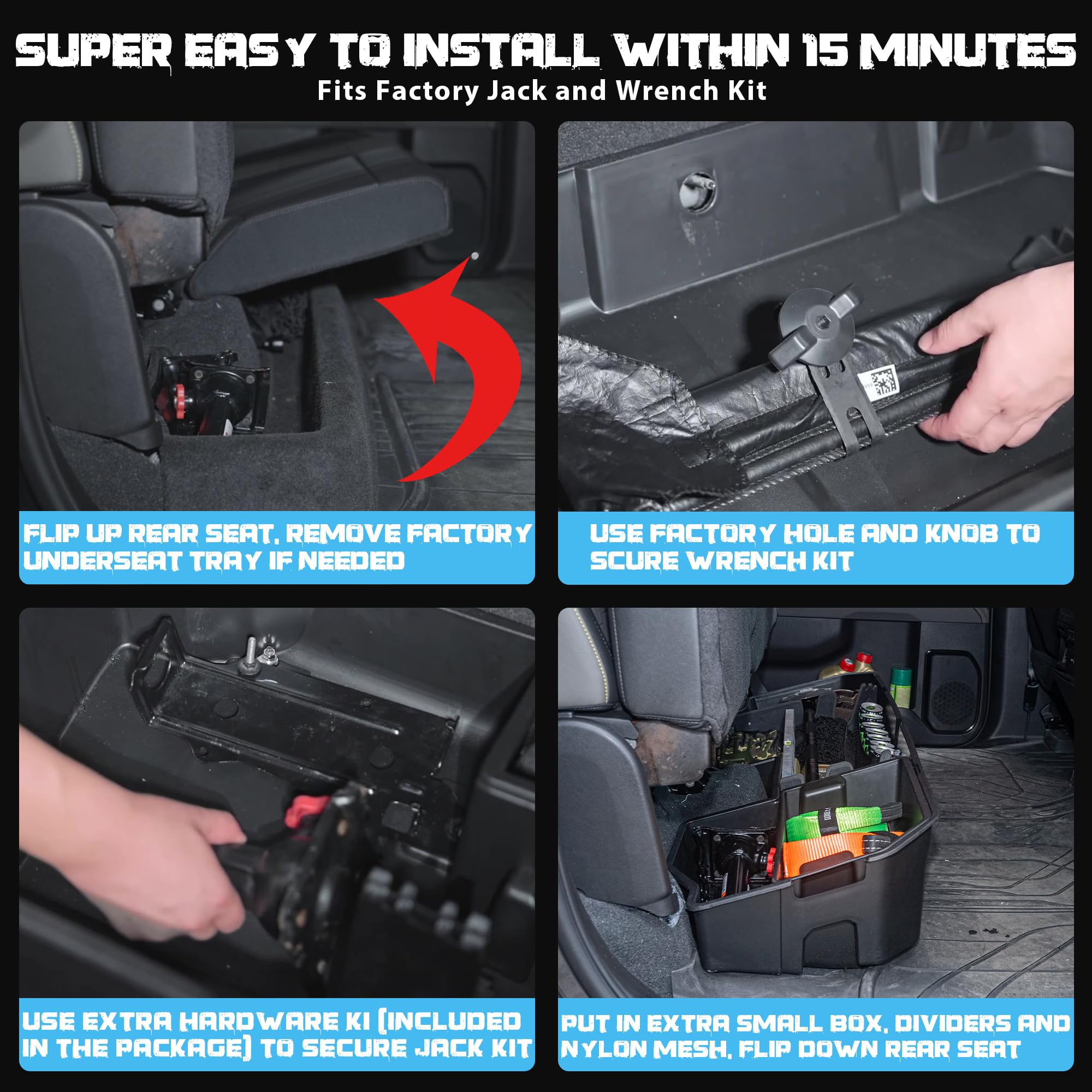 WHALEMOTOR Underseat Storage Compatible with Chevy Silverado/GMC Sierra 1500(2019-2024)&2500 3500 HD(2020-2024) Crew/Double Cab,