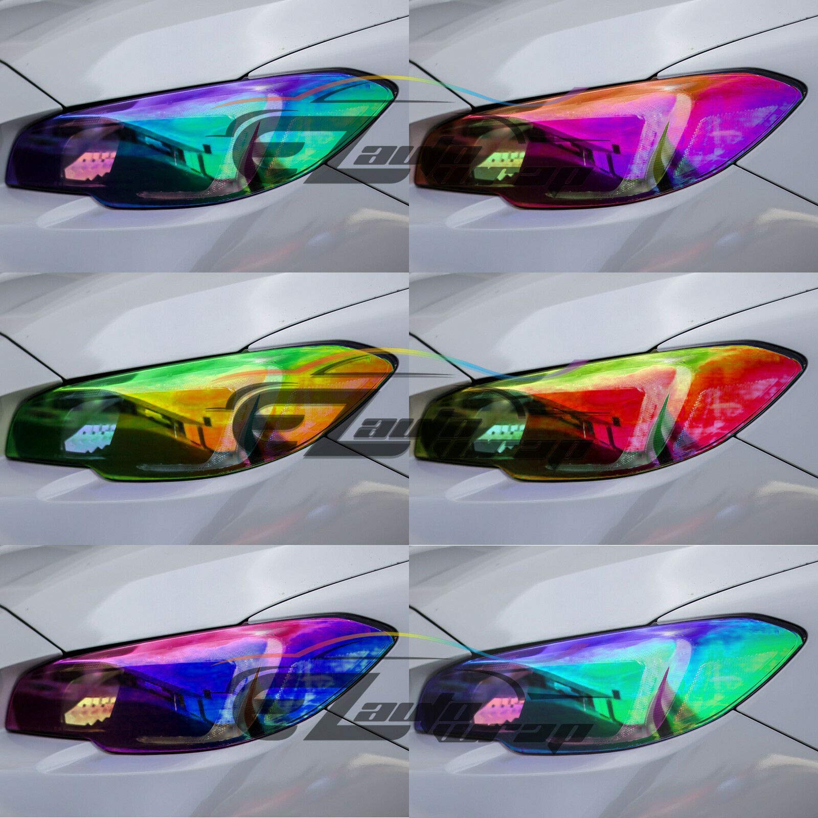 Free Tool Kit 12X60 (1Ft X 5Ft) Chameleon Neo Xenon Light Blue Headlight Taillight Fog Light Side Marker Vinyl Tint Film Self Adhesive