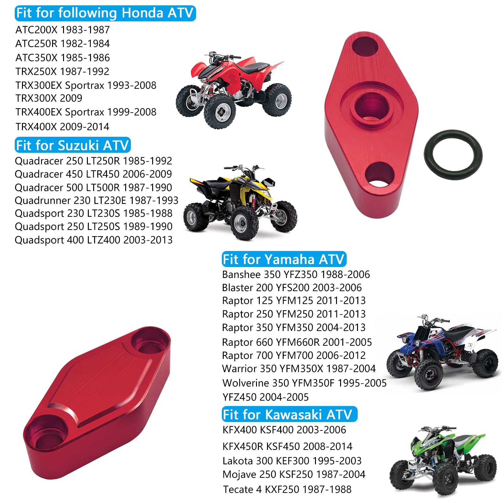 Parking Brake Block Off Plate Cnc For Honda Yamaha Suzuki Kawasaki, Atc 200/250/350 Trx 250/300/400, Banshee Warrior Wolverine B