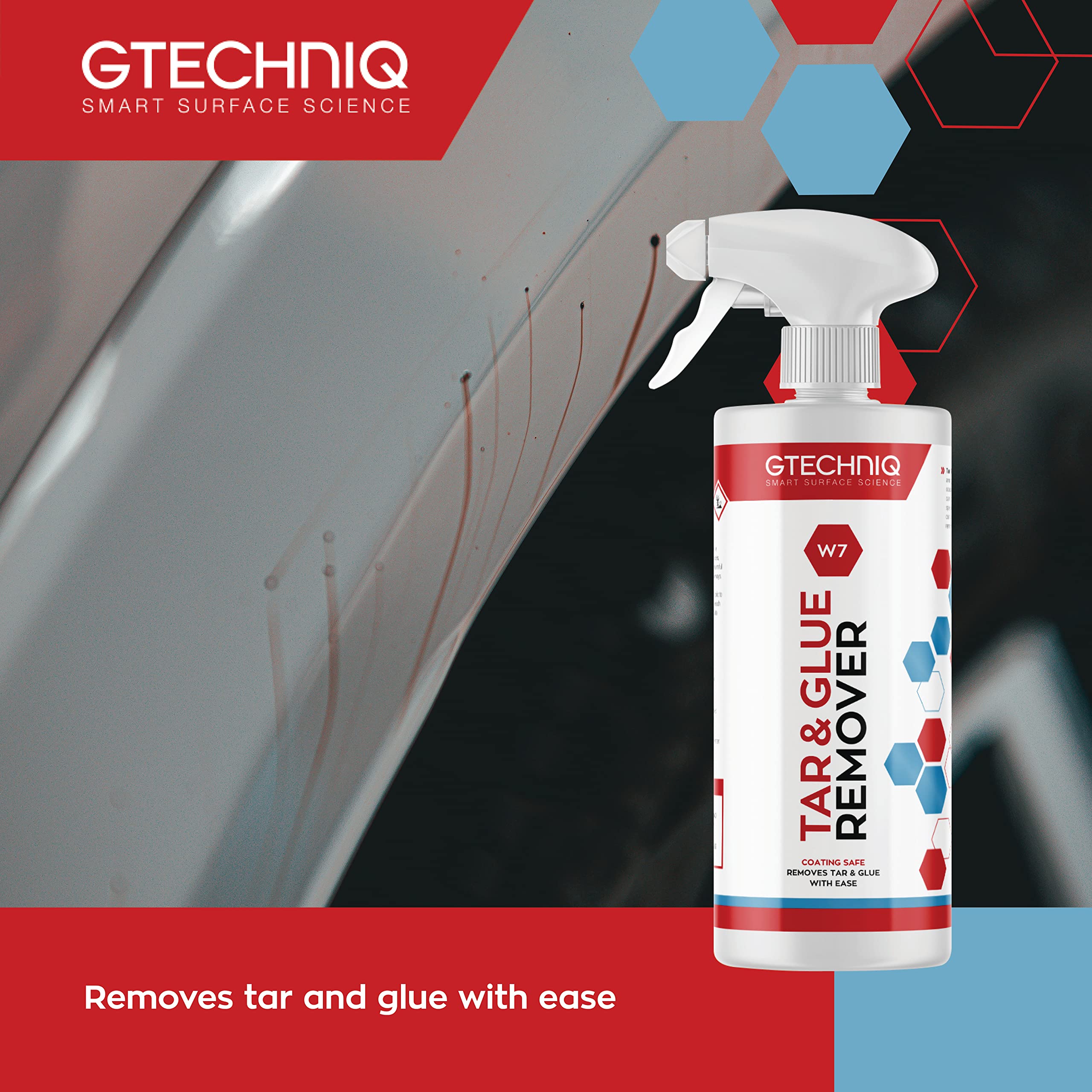 Gtechniq - W7 Tar And Glue Remover - Full Strength Solvent Based, Softens And Dissolves Adhesive, Safe To Use With Waxes, Coatin