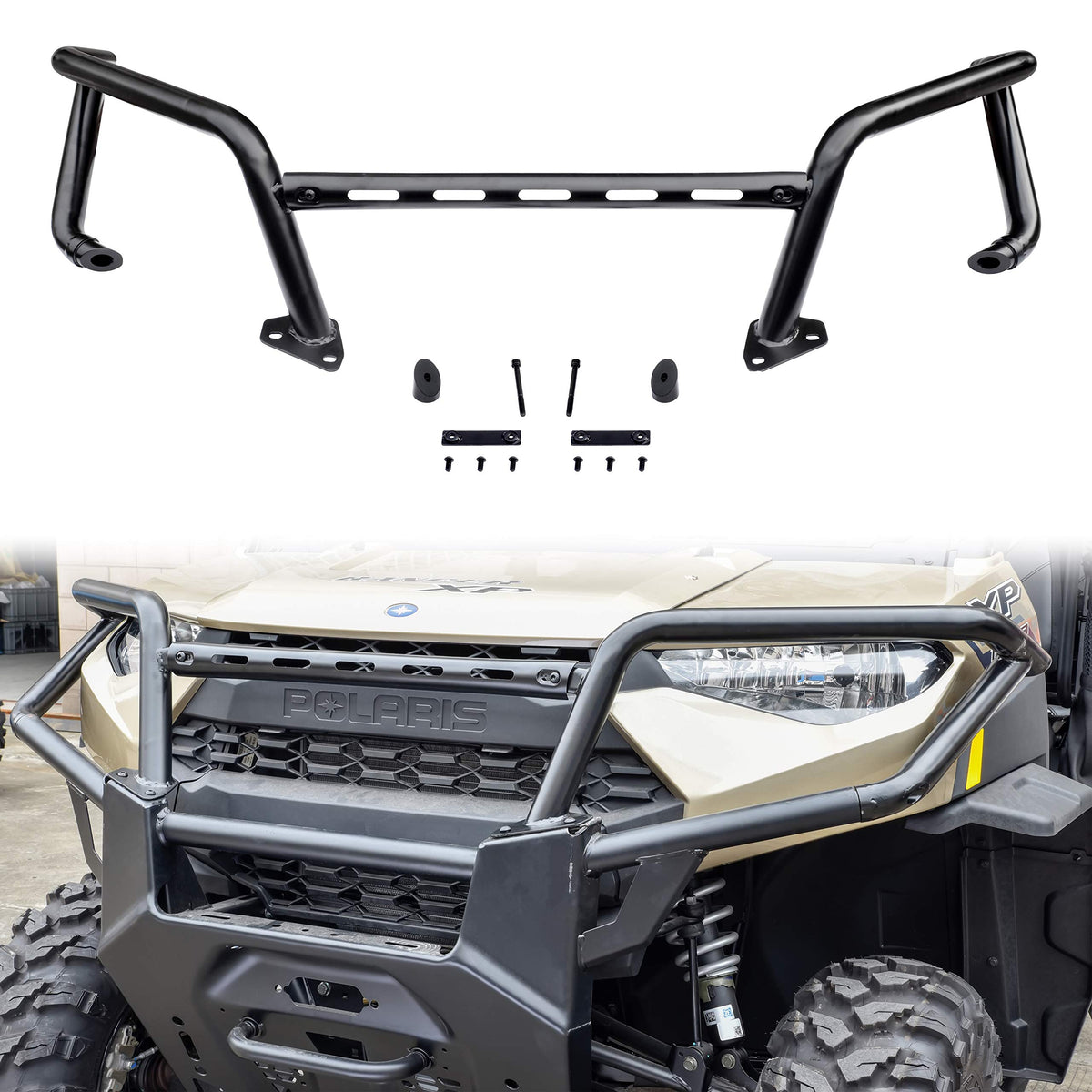 Sautvs Ranger Xp 1000 Front Bumper, Front Brush Guard Bumper Protector For 2018-2024 Polaris Ranger Xp 1000 / Crew Xp 1000 / Ranger 1000 / Ranger 1000 Xp Accessories (Replace #2882531)
