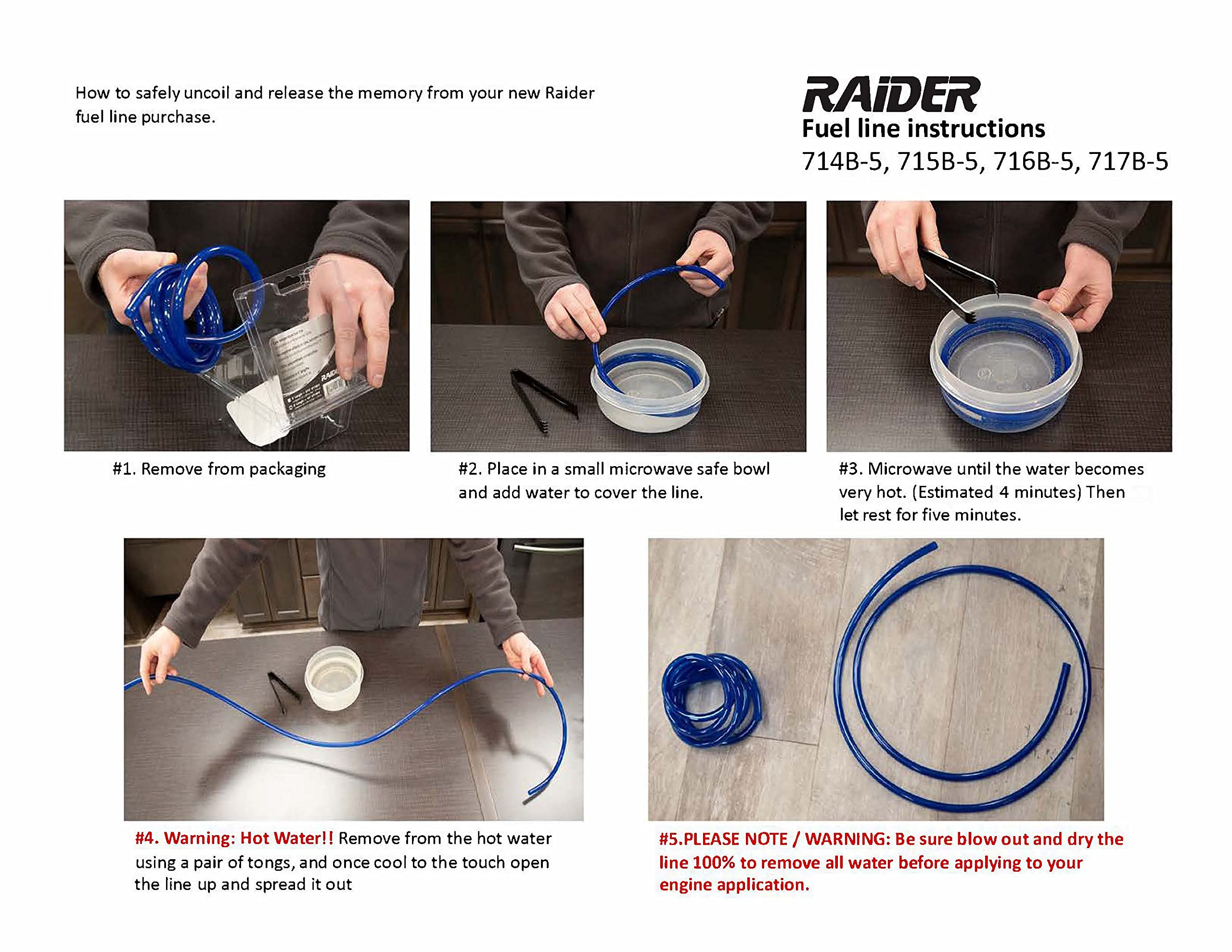 Raider Polyurethane Fuel Gas Line Tubing Hose Roll Blue (5 Ft. X 5/16 In.)