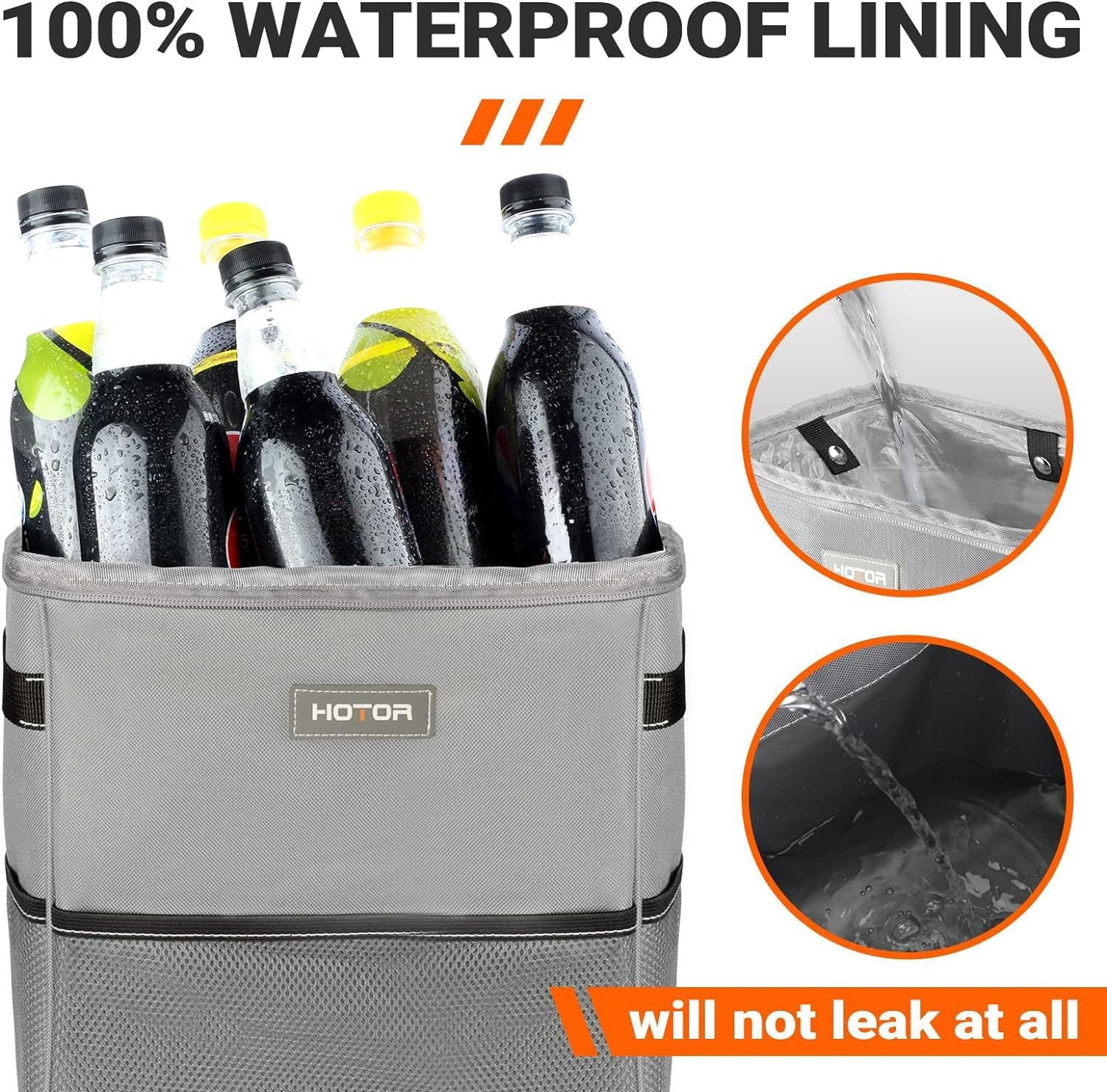 Hotor Car Trash Can, Multifunctional Car Accessory For Interior Car Stuff Storage With Compact Design, Waterproof Car Organizer