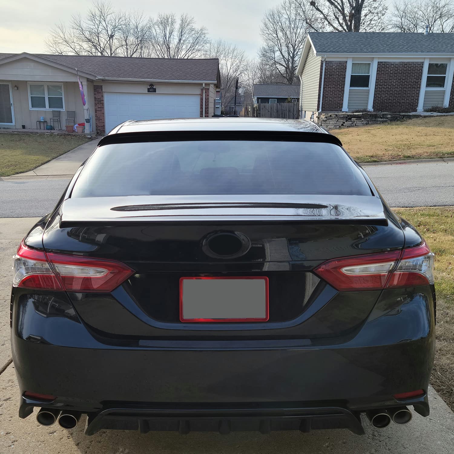 Kuafu Rear Roof Spoiler Compatible With 2018-2023 Toyota Camry All Model Rear Window Visor Roof Spoiler Black Plastic