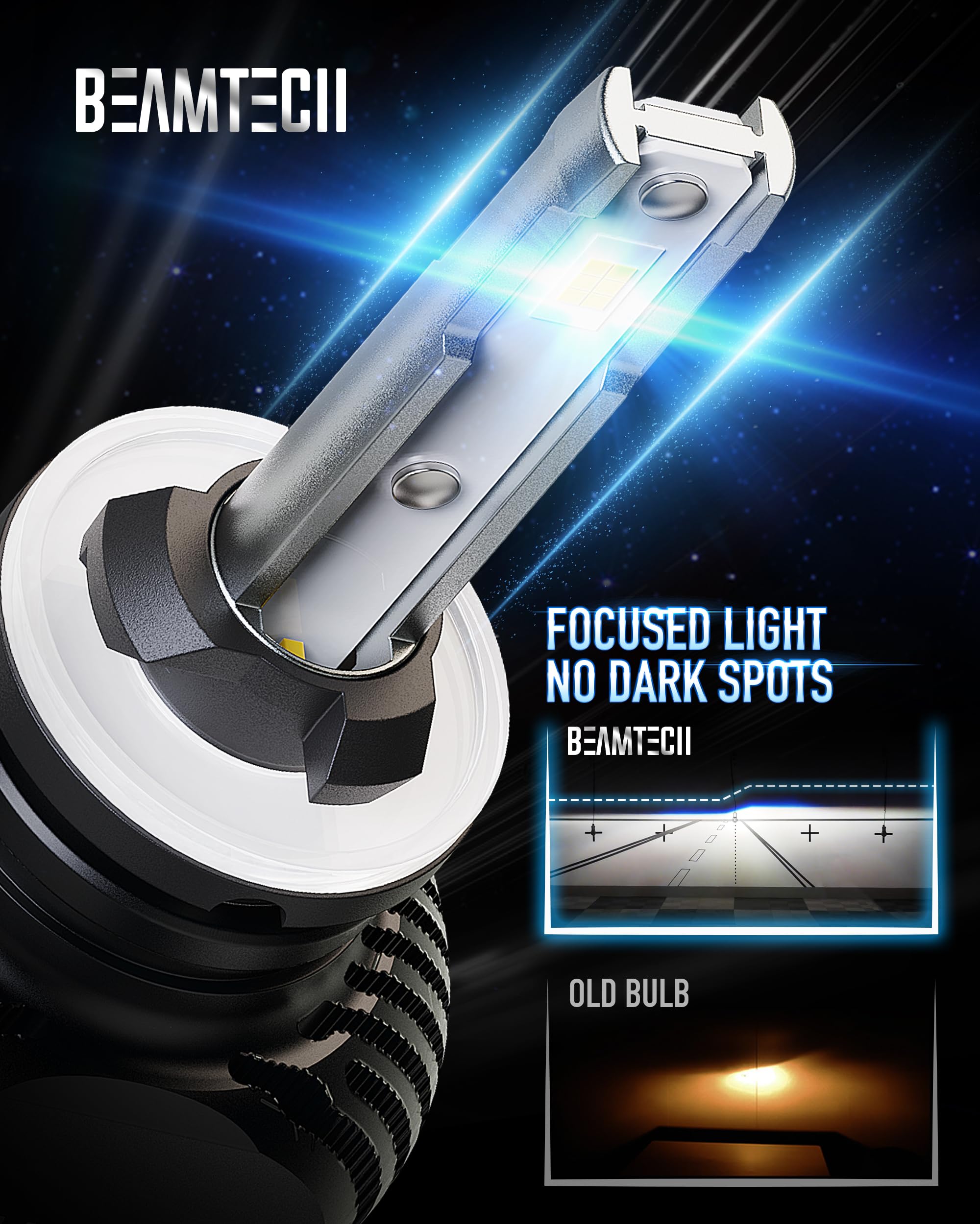 Beamtech 880 Bulbs, S1 Series 899 885 893 Fanless 300% Brighter Fog Light