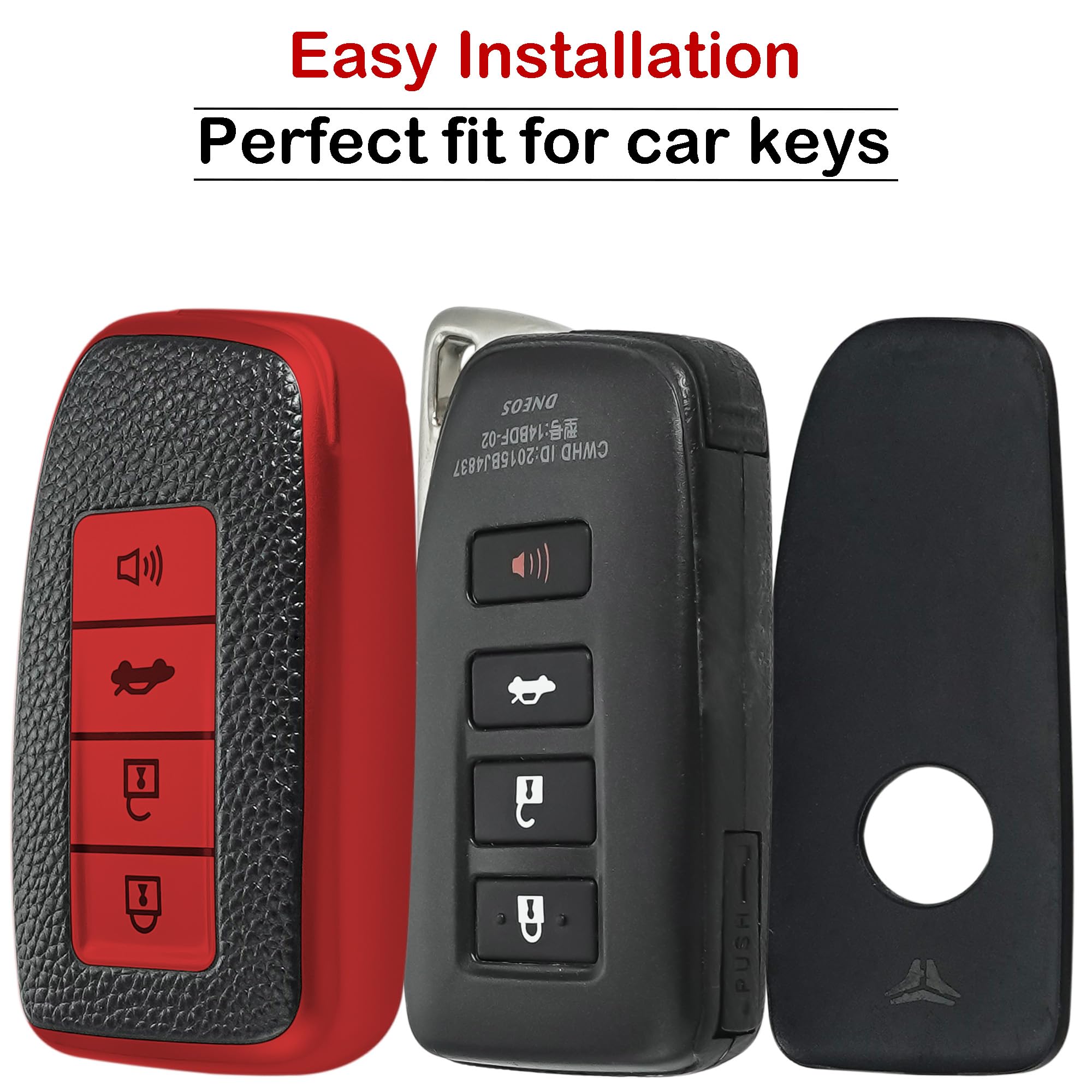 Kirsnda Texture Key fob Cover with Keychain Compatible with Lexus,Soft TPU Key case/Skin,4-Buttons fit ES is GS NX RX RC GX LX 5