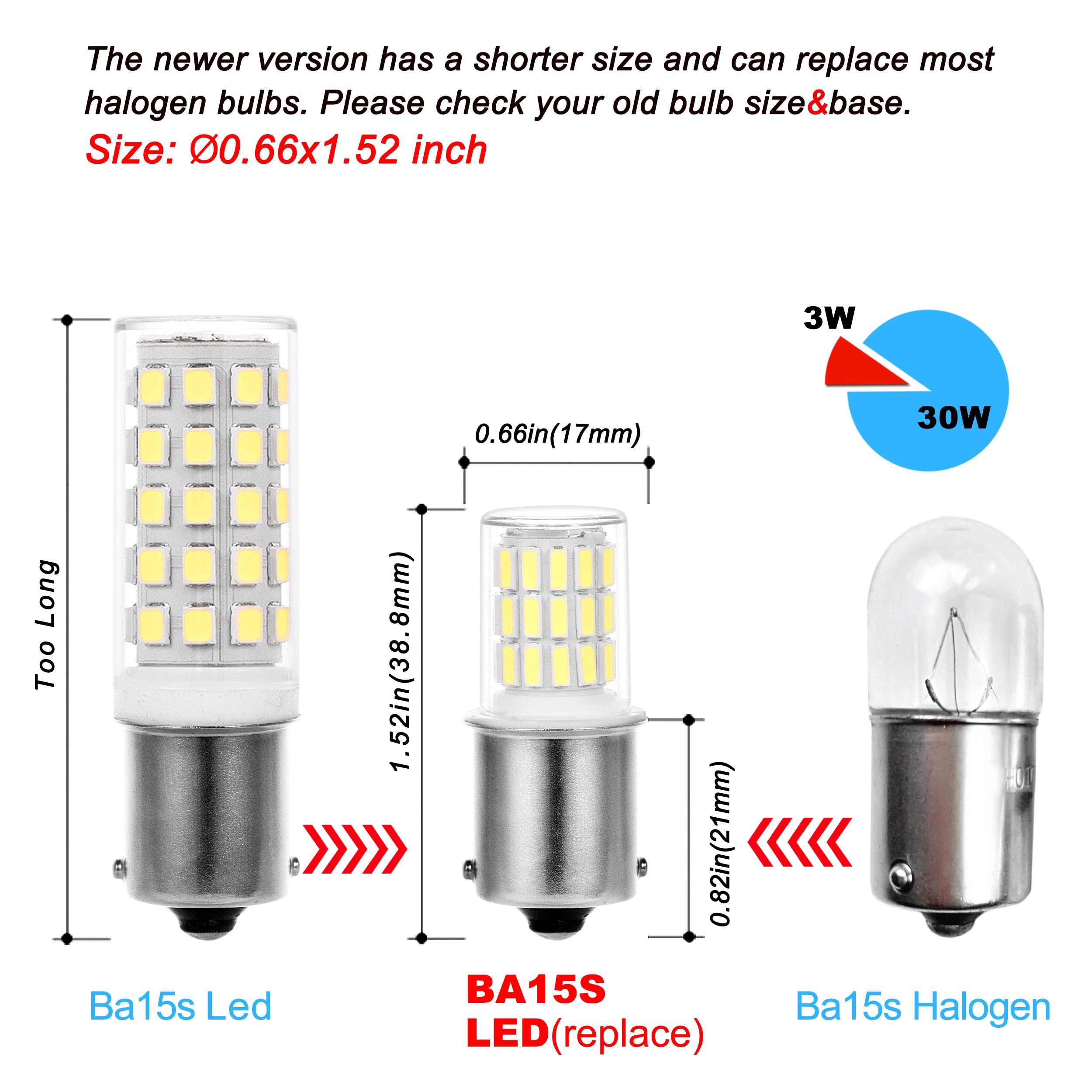 12 Volt Ba15S Led Bulbs,1156 1141 6000K Daylight White,Dc Bayonet Single Contact Base,Ac10-24V Dc10-30Volt Low Voltage Ba15S Bul