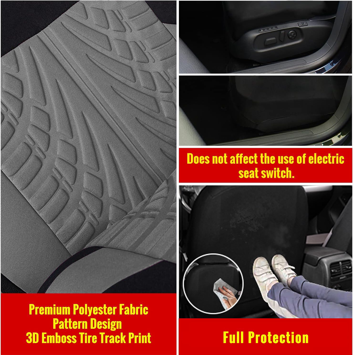 Autoyouth Three Row Car Seat Covers With 7 Headrests Universal Fit Seat Cover Set For Cars Auto Trucks Suv Airbag Compatible And