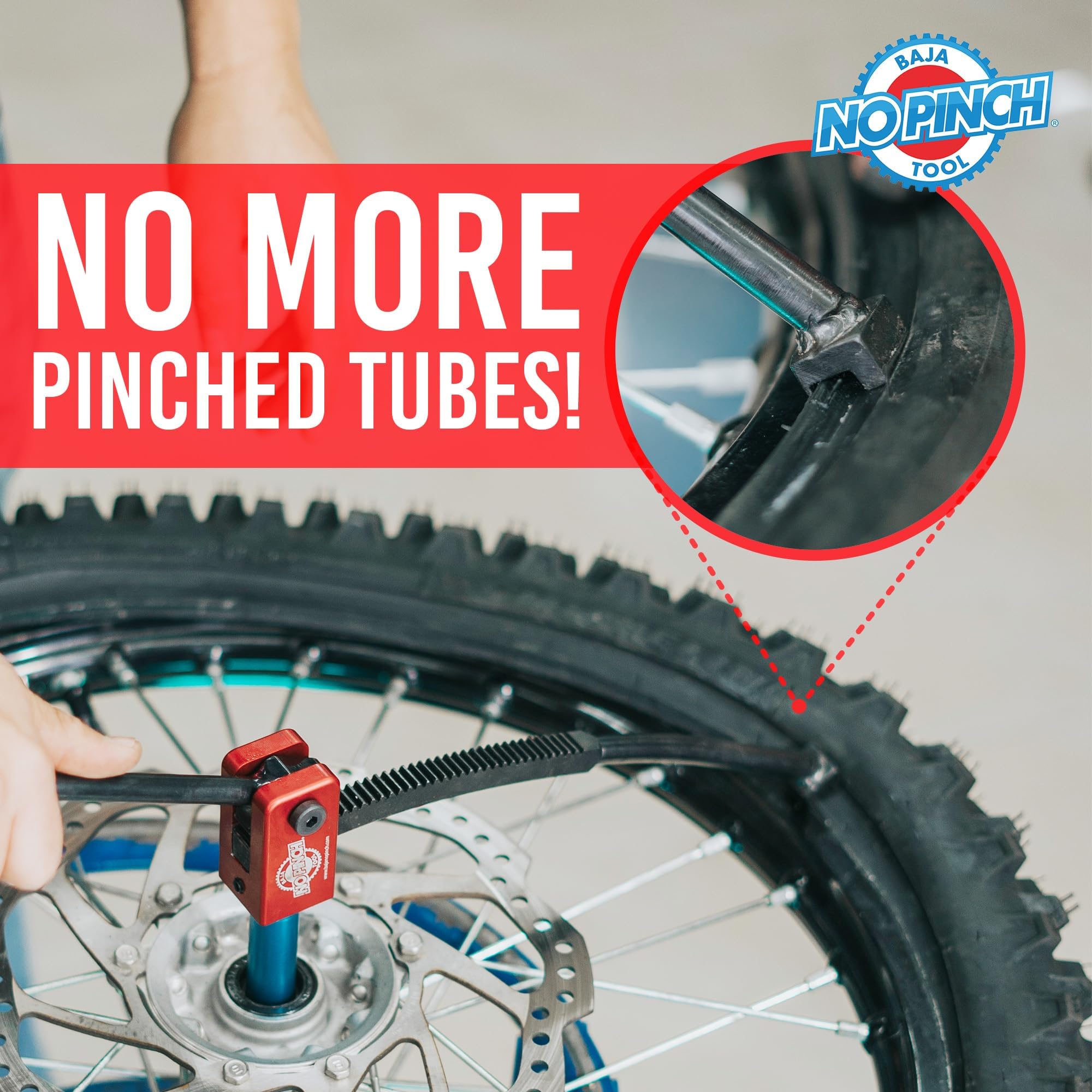 Baja No Pinch Ultimate Kit - Dirt Bike Tire Changing Tools For Enduro And Motocross - Compact Dirt Bike Tire Changer For 16 To 21 Wheels - Ideal For Quick And Easy Mount - 15 Mm To 25 Mm Axles