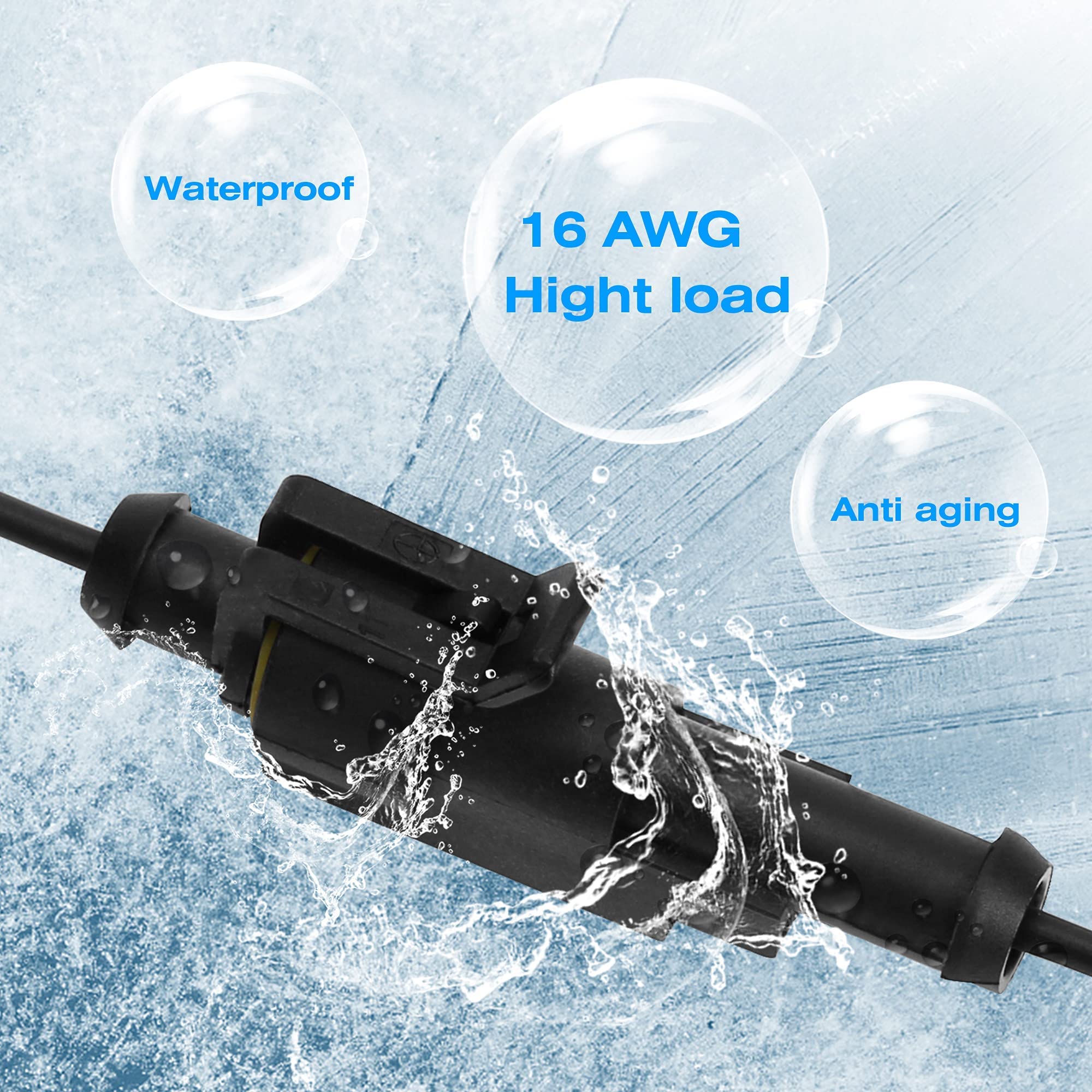 1 Pin Connector Waterproof Connector Plug,Male And Female Way Wire Suitable For Car Truck, Boat And Other Wire Connection 10 Pac