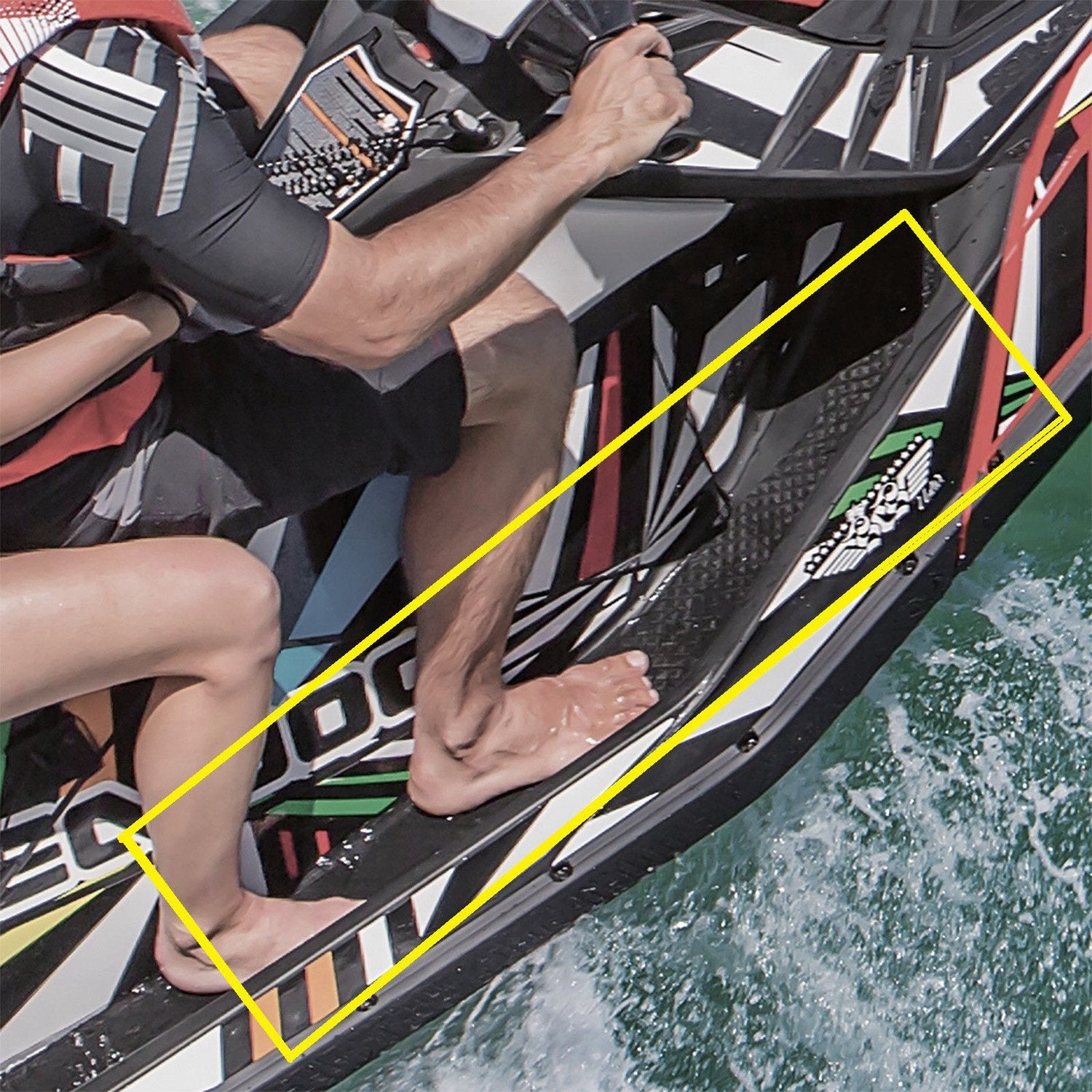 Sea-Doo PWC Spark Foot Well Grip Mat Kit - Black EVA Material, OEM Part 295100556