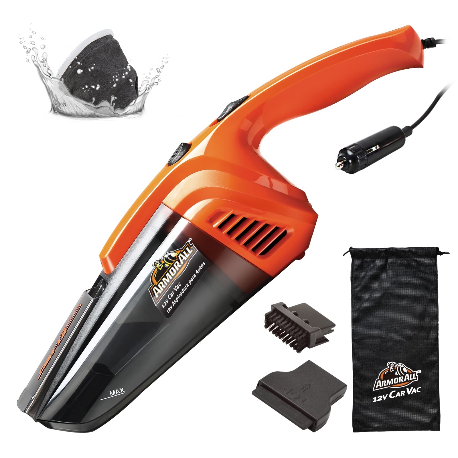 Armorall All Aa12V1 0901 12V Car Wet/Dry Shop Vacuum, Orange