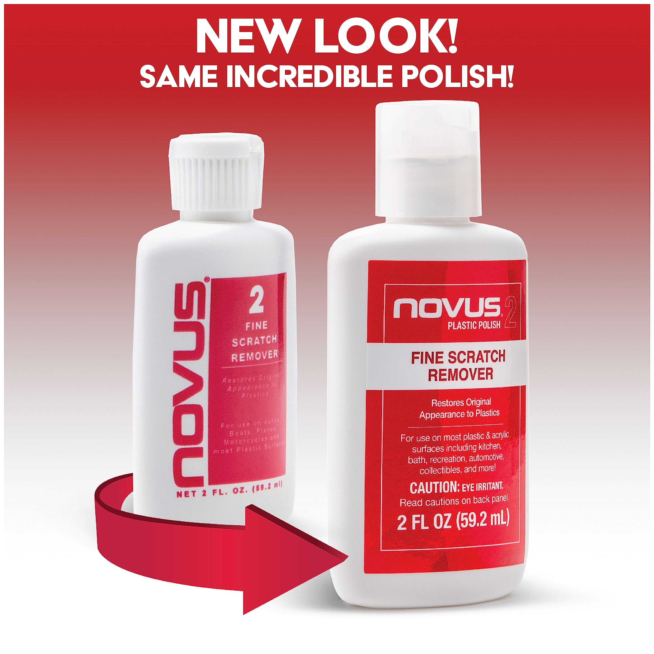 Novus 7030 | Fine Scratch Remover #2 | 6 Pack, 8 Ounce Bottles