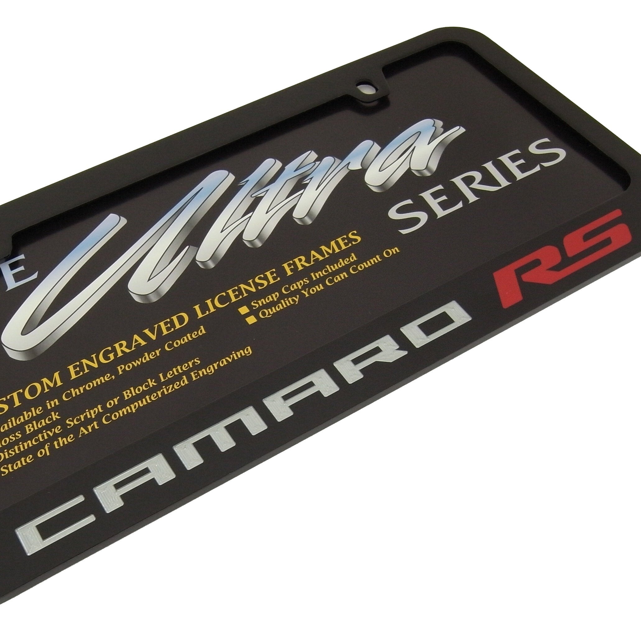 Chevrolet Camaro Rs Black Metal License Plate Frame