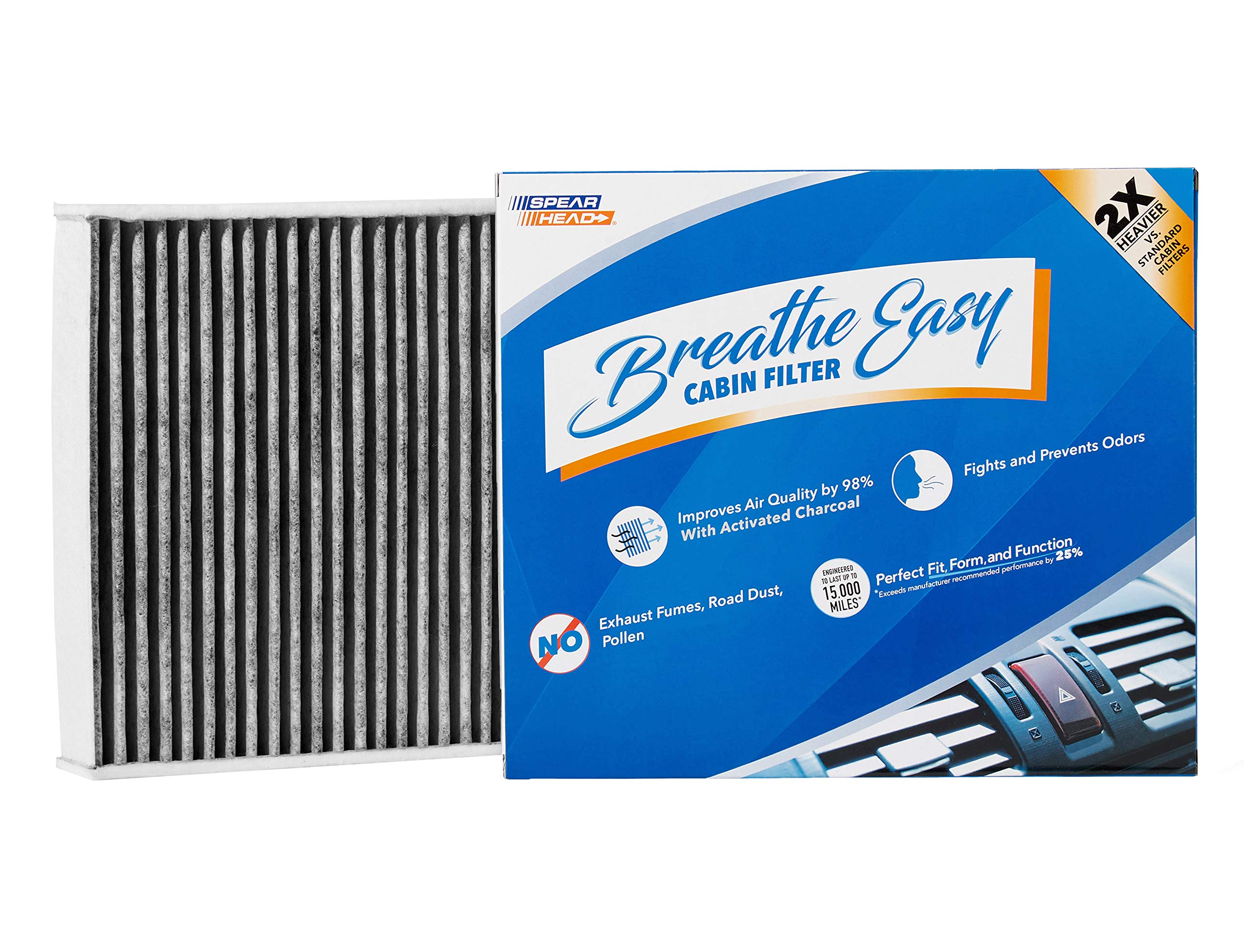 Spearhead Odor Defense Breathe Easy Ac & Heater Cabin Filter | Fits Various 2013-24 Bmw 2/3/4 Series, M Series, 911, Boxster, Ca