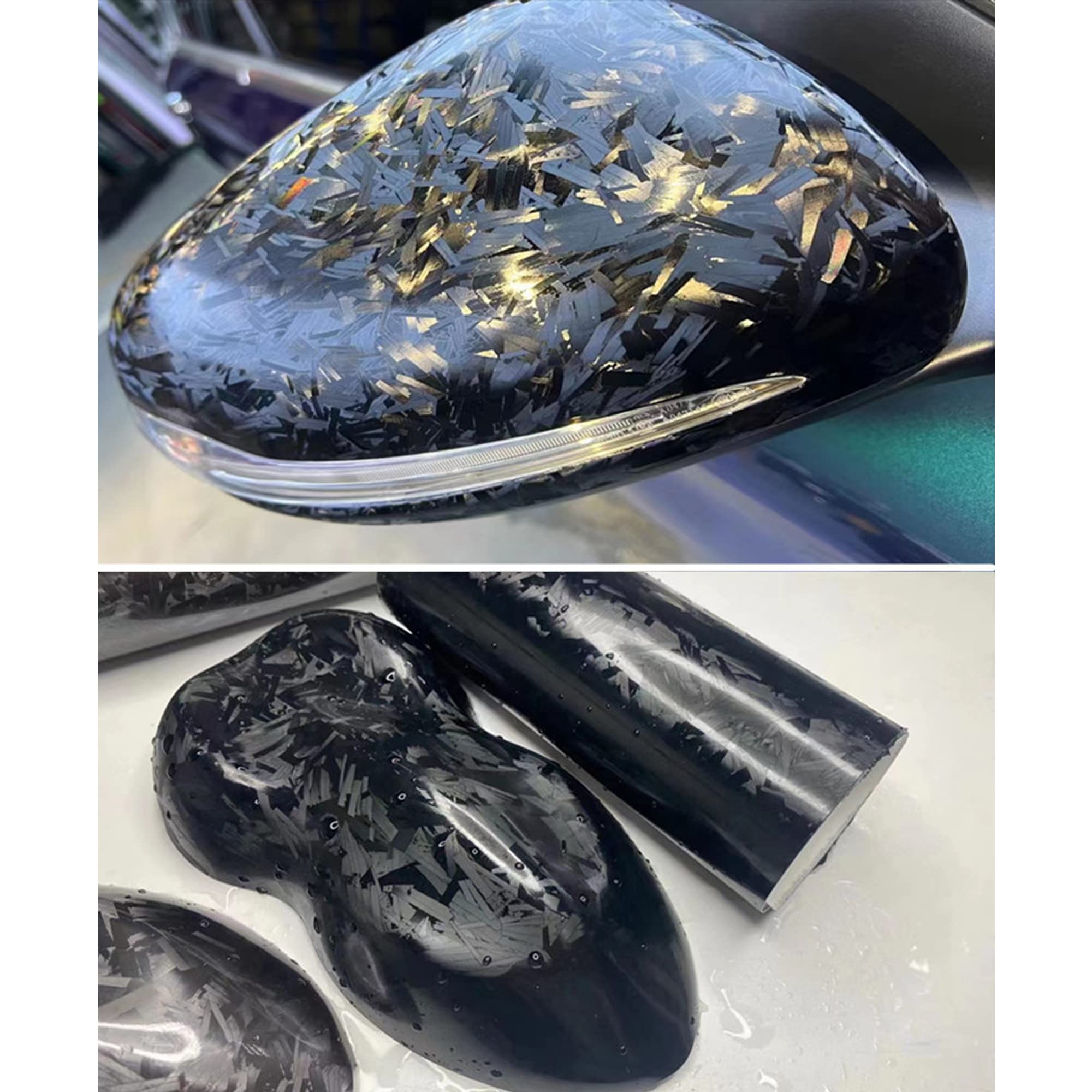 Black Forged Carbon Fiber Vinyl Wrap Roll, Lypumso Matte Black Car Wrap Vinyl With Bubble Free Air Release Auto Diy Decal Vehicl