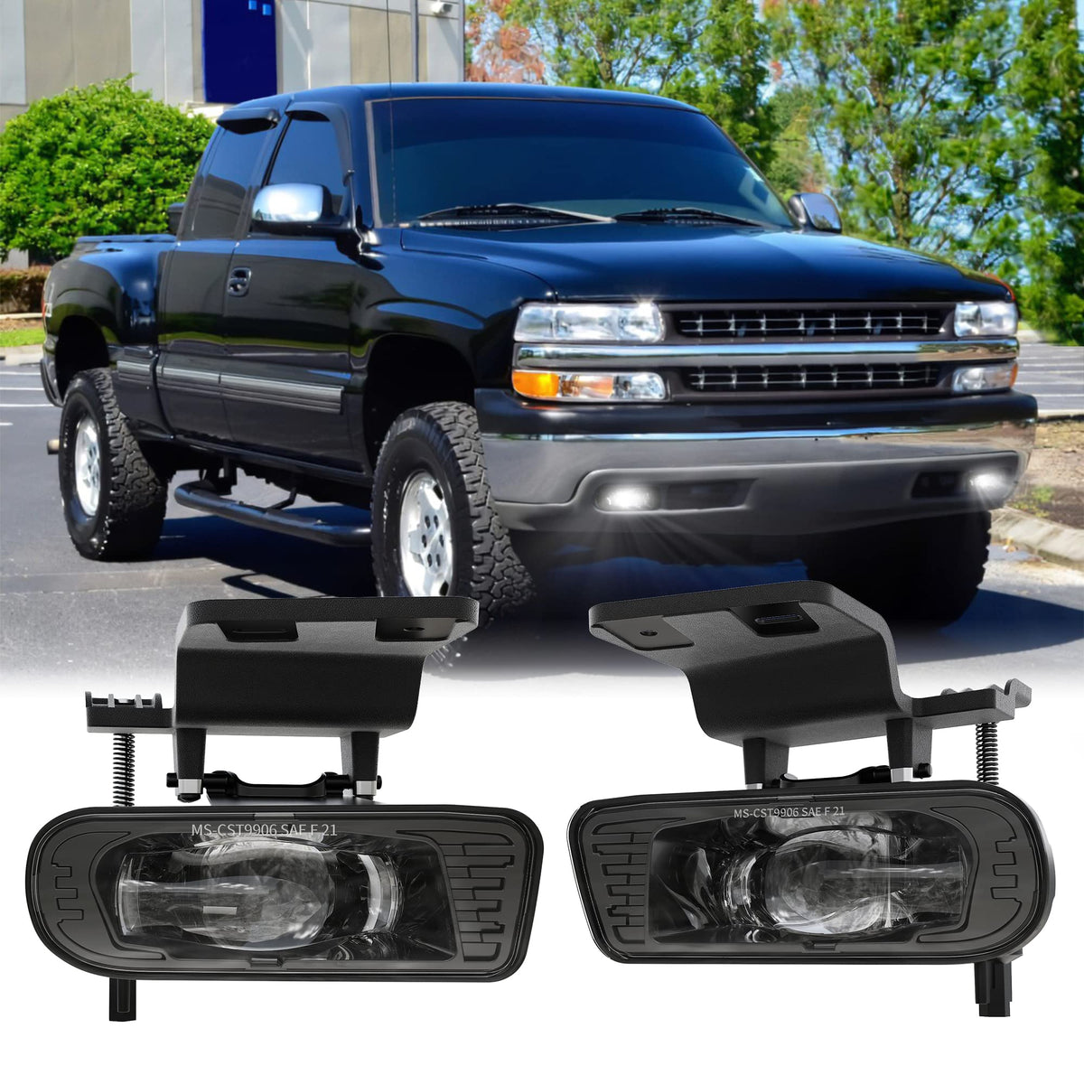 Ramjet4X4 Upgraded Led Fog Lights Fog Lamps Dot Approved Replacement Compatible With 1999-2002 Chevy Silverado 1500 2500 3500, 2