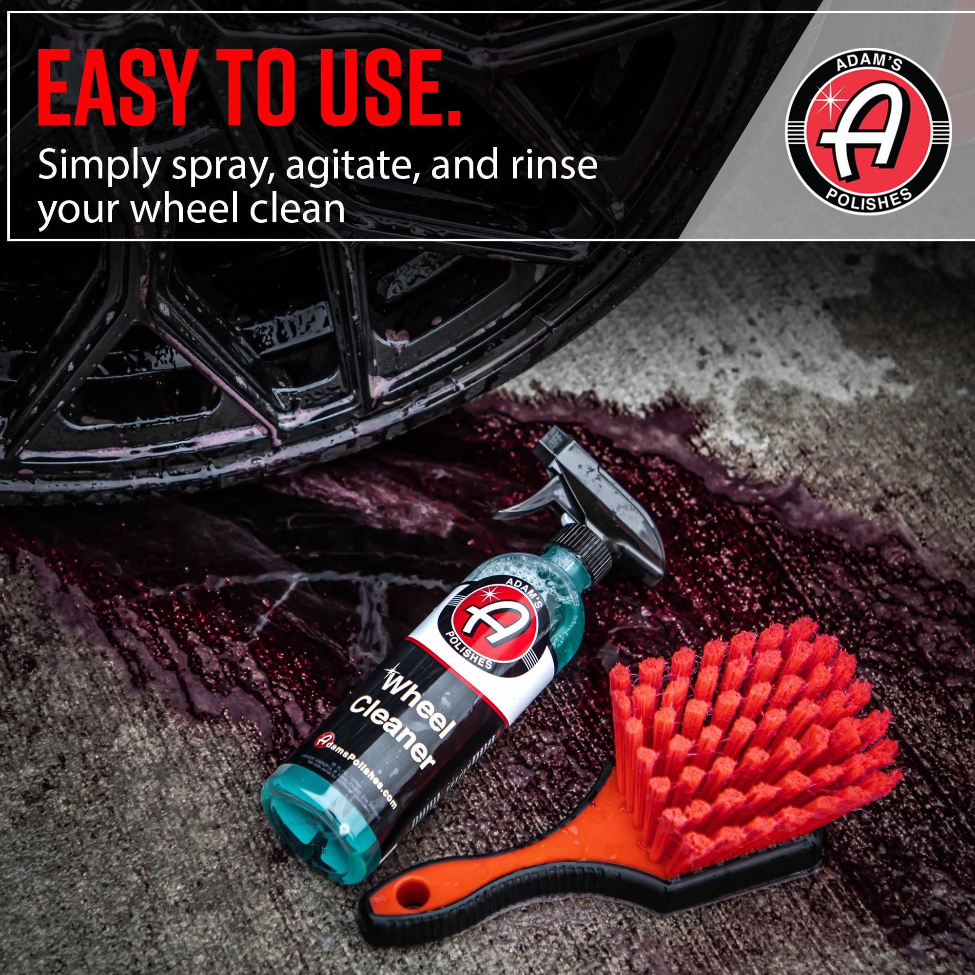 Adam'S Polishes Wheel Cleaner Gallon - Tough Wheel Cleaning Spray For Car Wash Detailing | Rim Cleaner & Brake Dust Remover | Safe On Chrome Clear Coated & Plasti Dipped Wheels| Use W/Wheel Brush