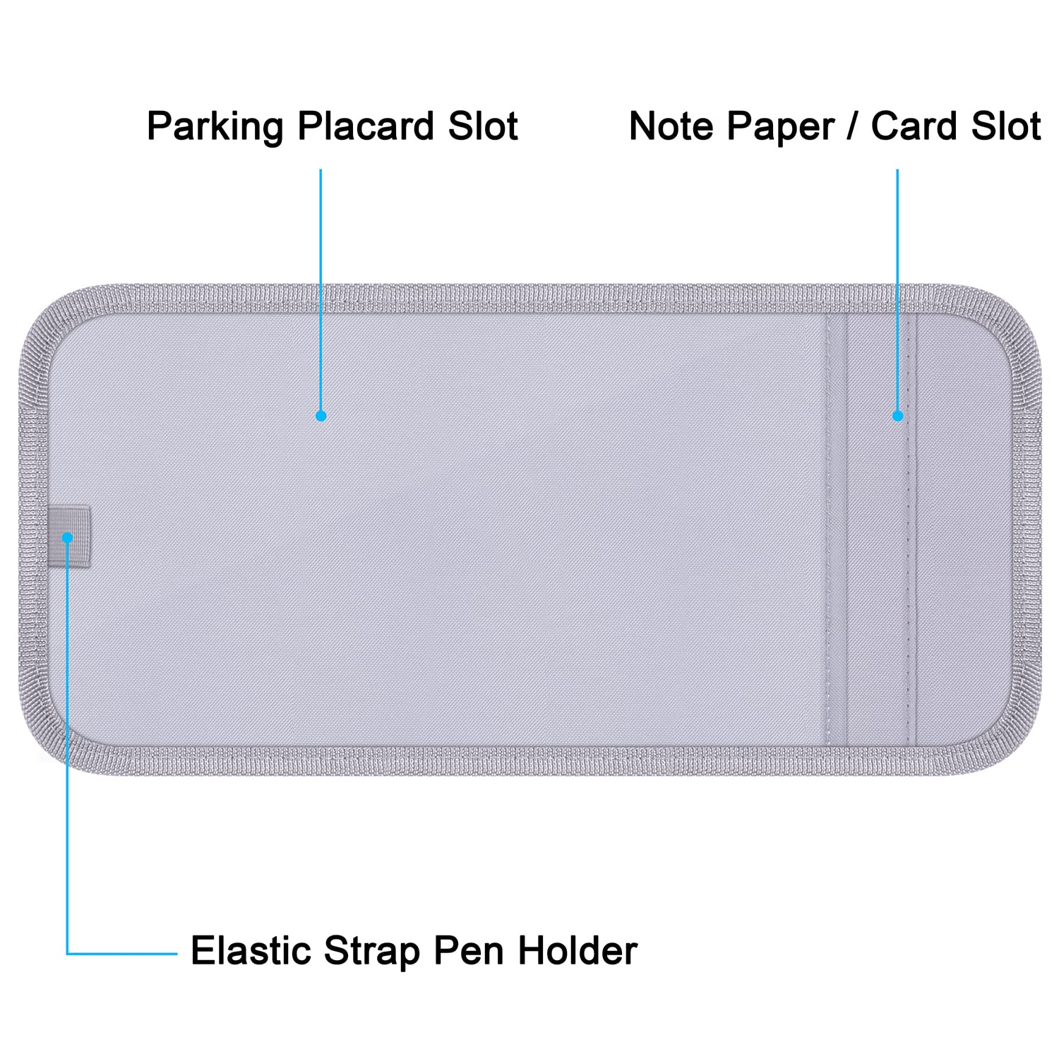 Handicap Placard Holder For Auto, Wisdompro Disabled Parking Permit Sign Protector For Car Sun Visor With Note Paper Slot, Pen H