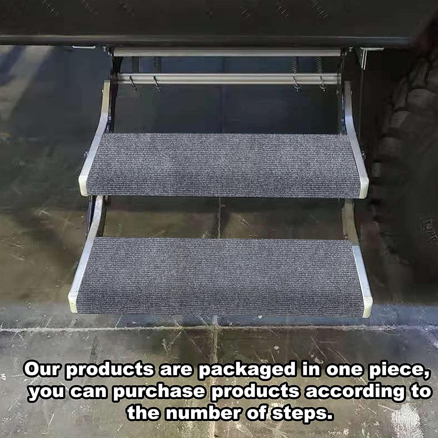 NEWFOM RV Step Covers 2 Pack, 18-23 Inch Wide RV Step Rug Camper Stair Cover for Manual & Electric RV Steps