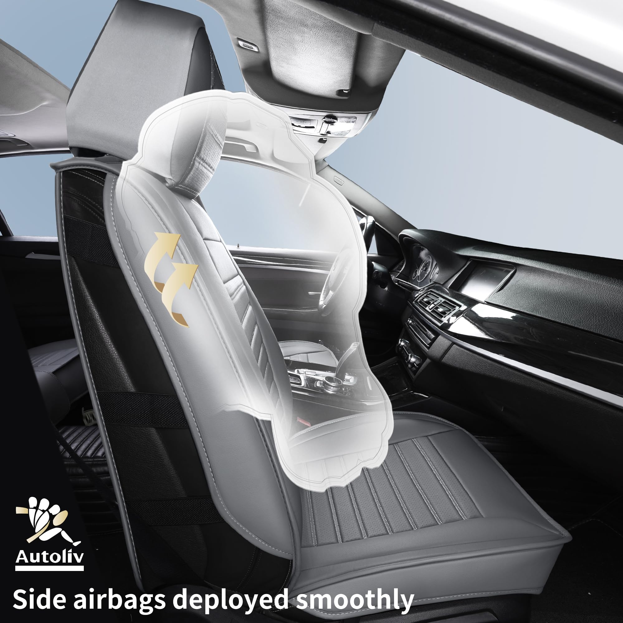 Hchengkikz Car Seat Covers,Waterproof Horizontal Stripes Automotive Seat Covers,Universal Anti-Slip Car Seat Protectors For Most