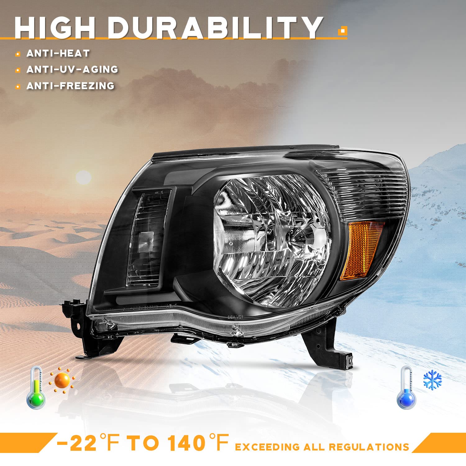 Weelmoto Headlights Assembly Compatible With 2005-2011 Toyota Tacoma Headlights Assemblies For 05 06 07 08 09 10 11 Tacoma Headl