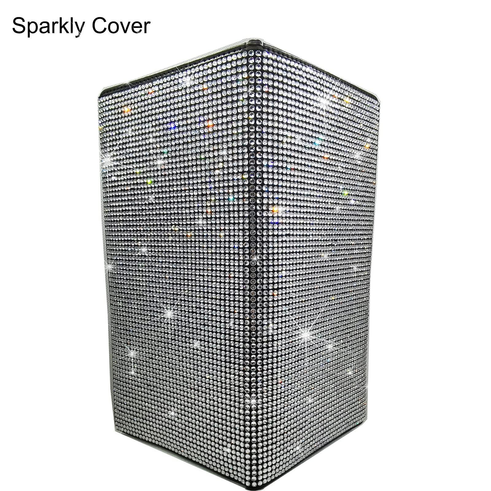 Lifutopia Bing Rhinestone Car Registration And Insurance Document Holder, Glitter Artificial Diamond Lether Vehicle Accessories Car Essentials Glove Box Organizer Compartment Case White