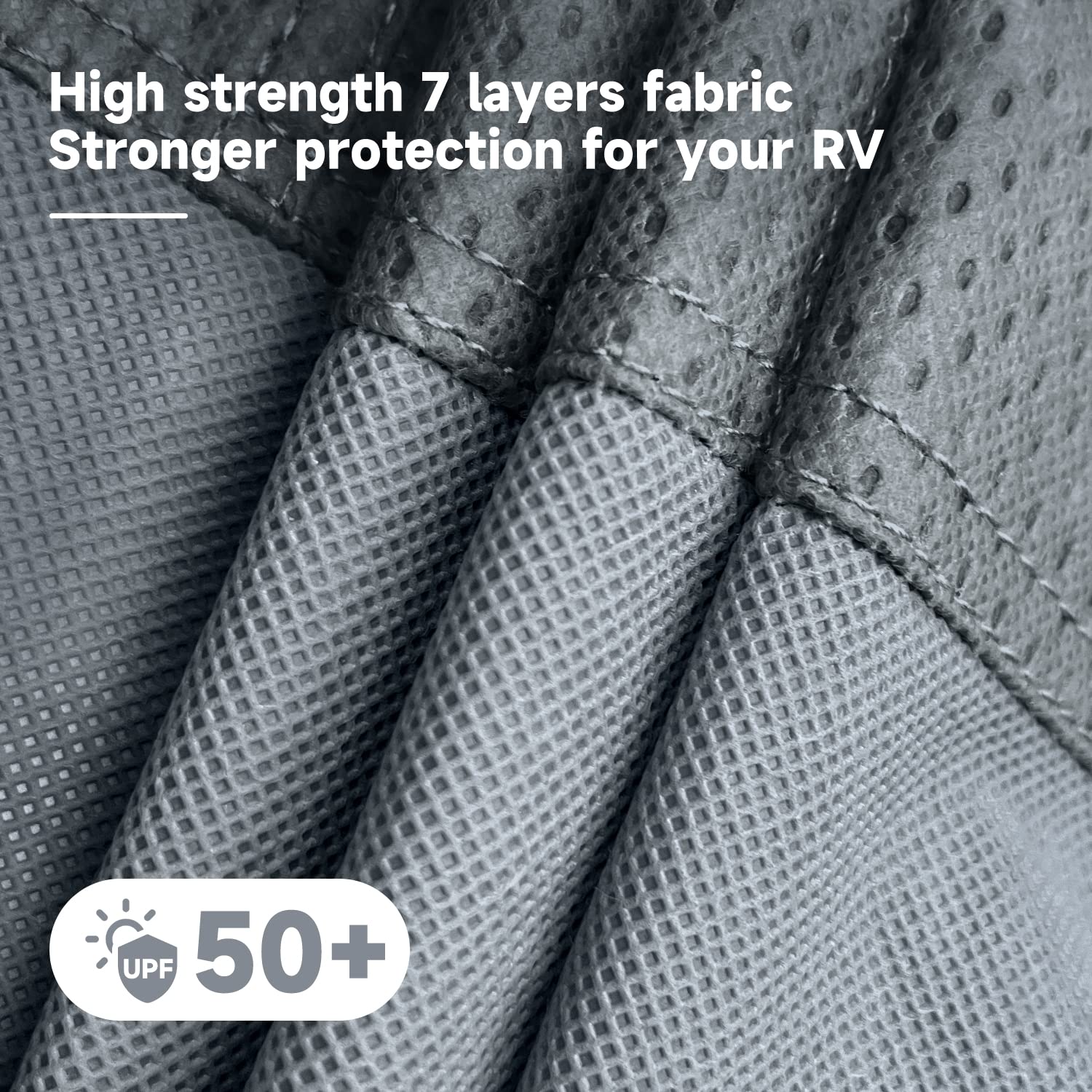 Vinpatio Heavy Duty Rv Cover - 7 Layers, Fits 27'-30' Travel Trailer, Toy Hauler & Camper, Windproof Straps, Gutter Covers