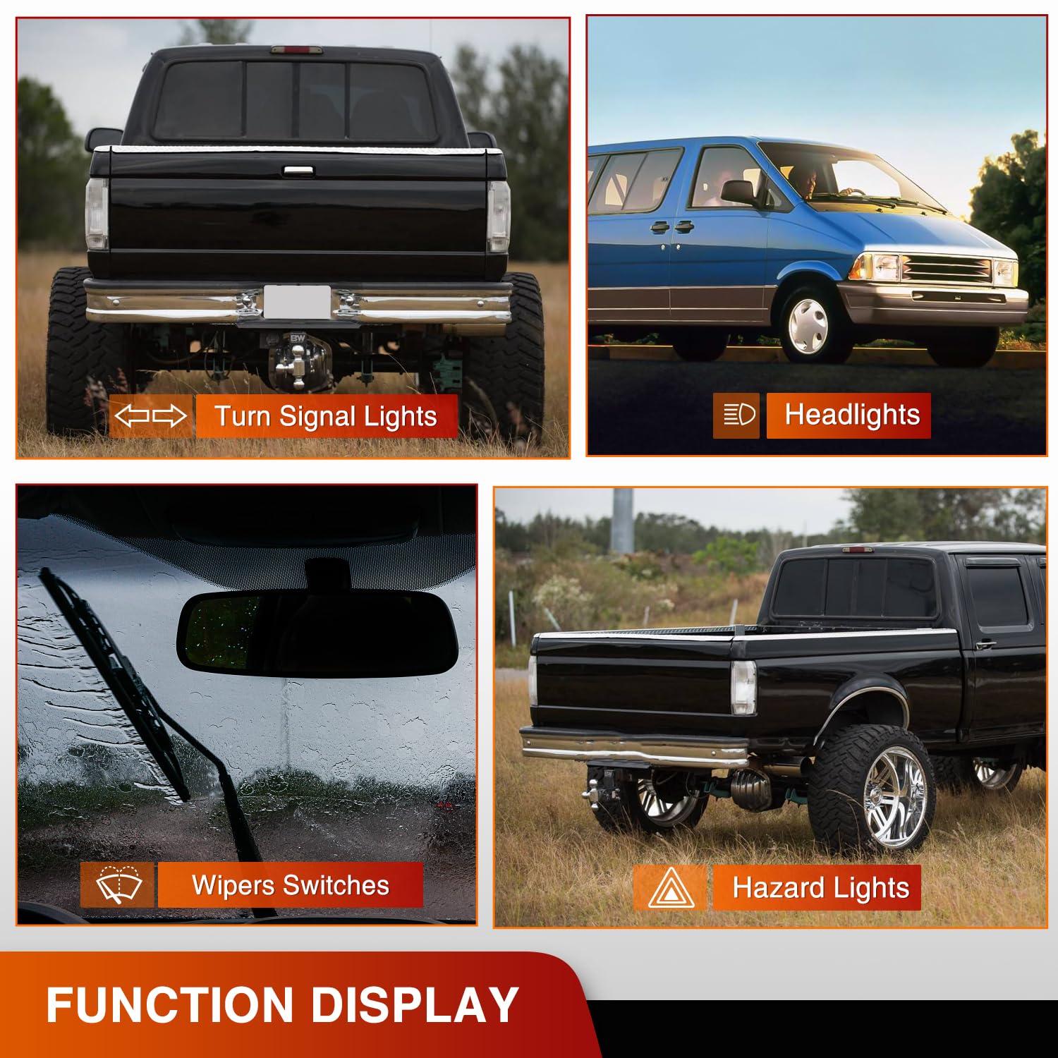 Nilight Turn Signal Switch Compatible With Ford 1999 2000 2001 2002 2003 2004 F150 F-150 F-250 F-350 F-450 F-550 Super Duty F650 F750 Lincoln Blackwood Windshield Wiper Combination