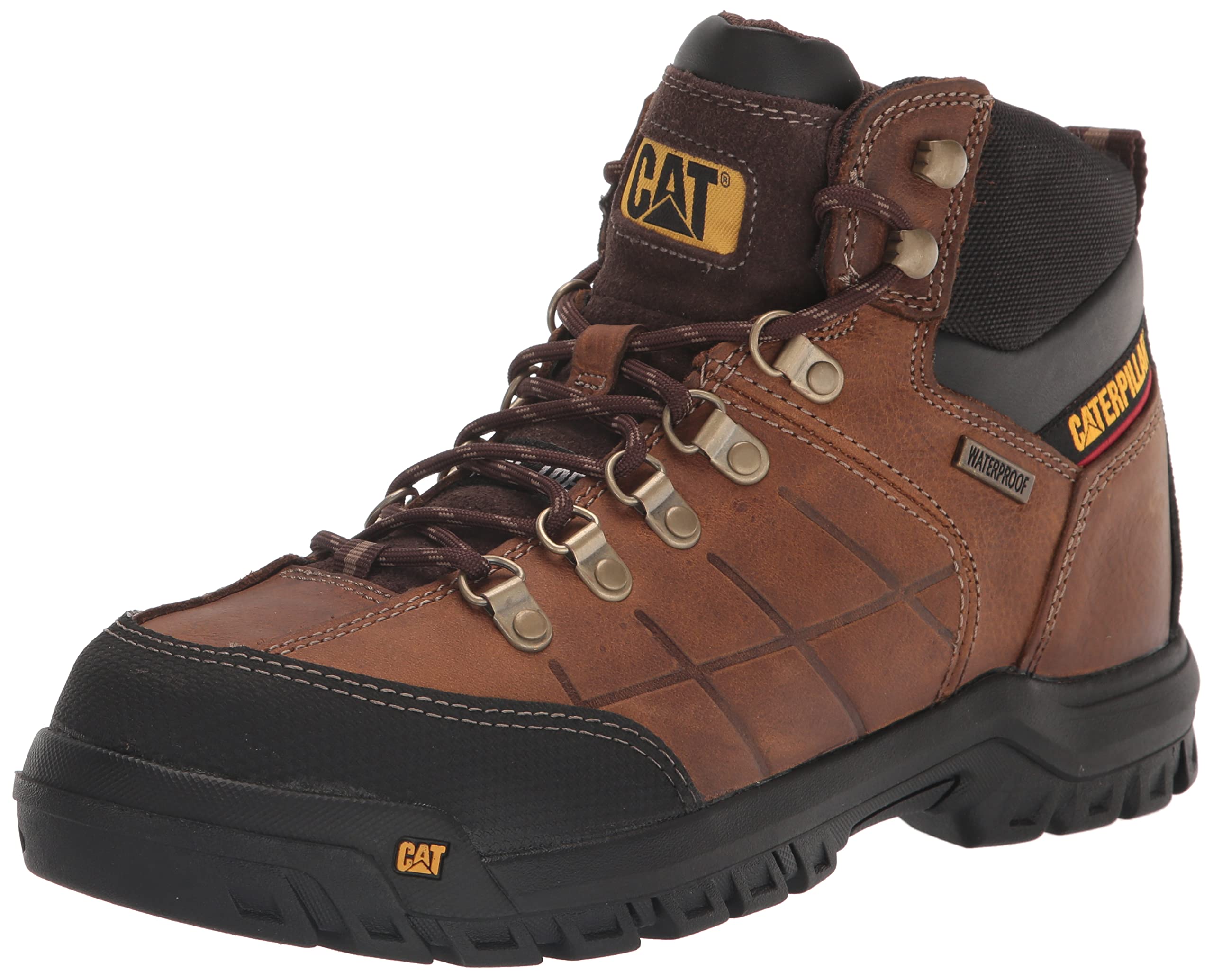 Cat Footwear Mens Threshold Waterproof Steel Toe Work Boot, Real Brown, 15