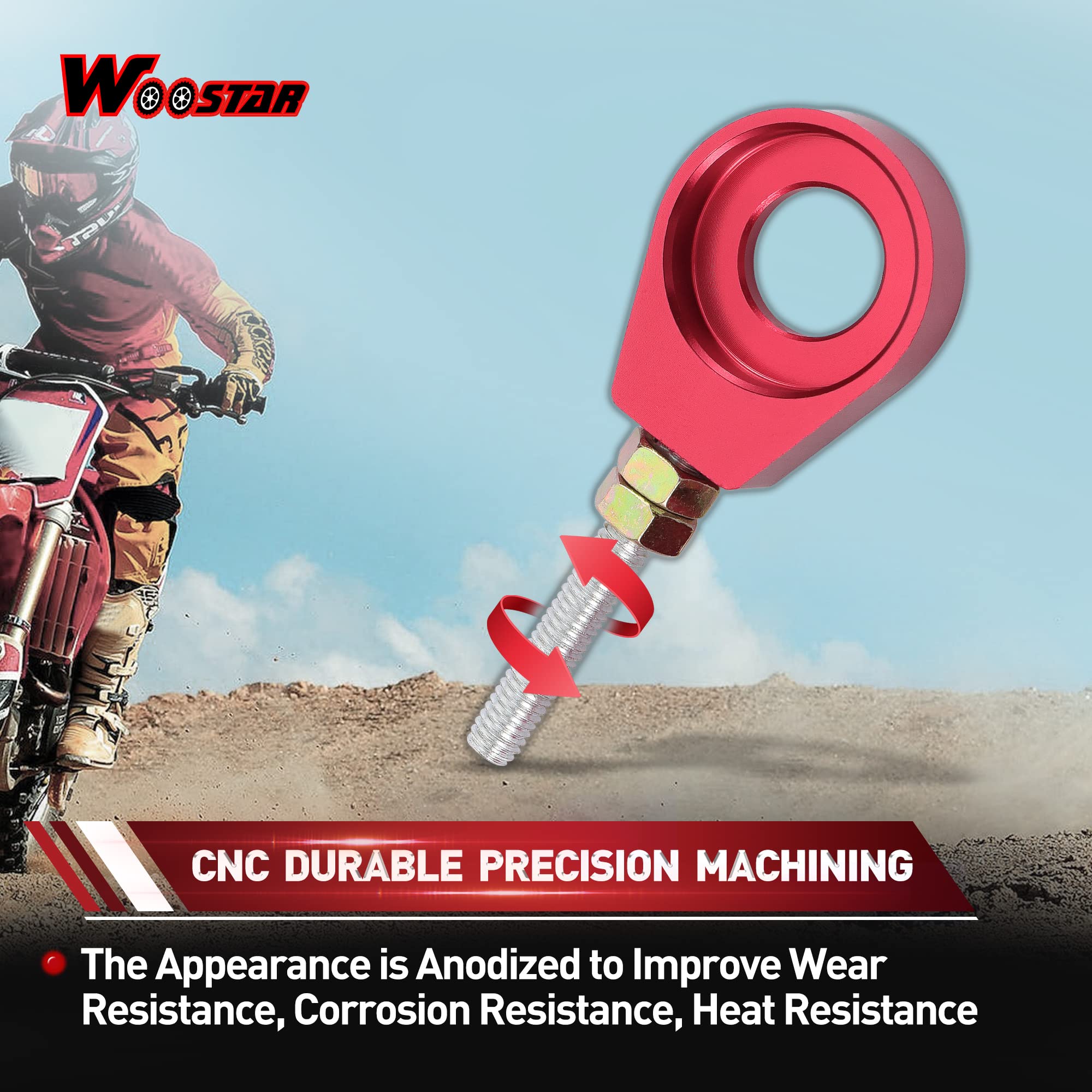 Woostar 15Mm Motorcycle Chain Adjuster Tensioner Replacement For 110Cc 125Cc Lifan Yx Ssr Coolster Sdg Thumpstar Chinese Dirt Pi