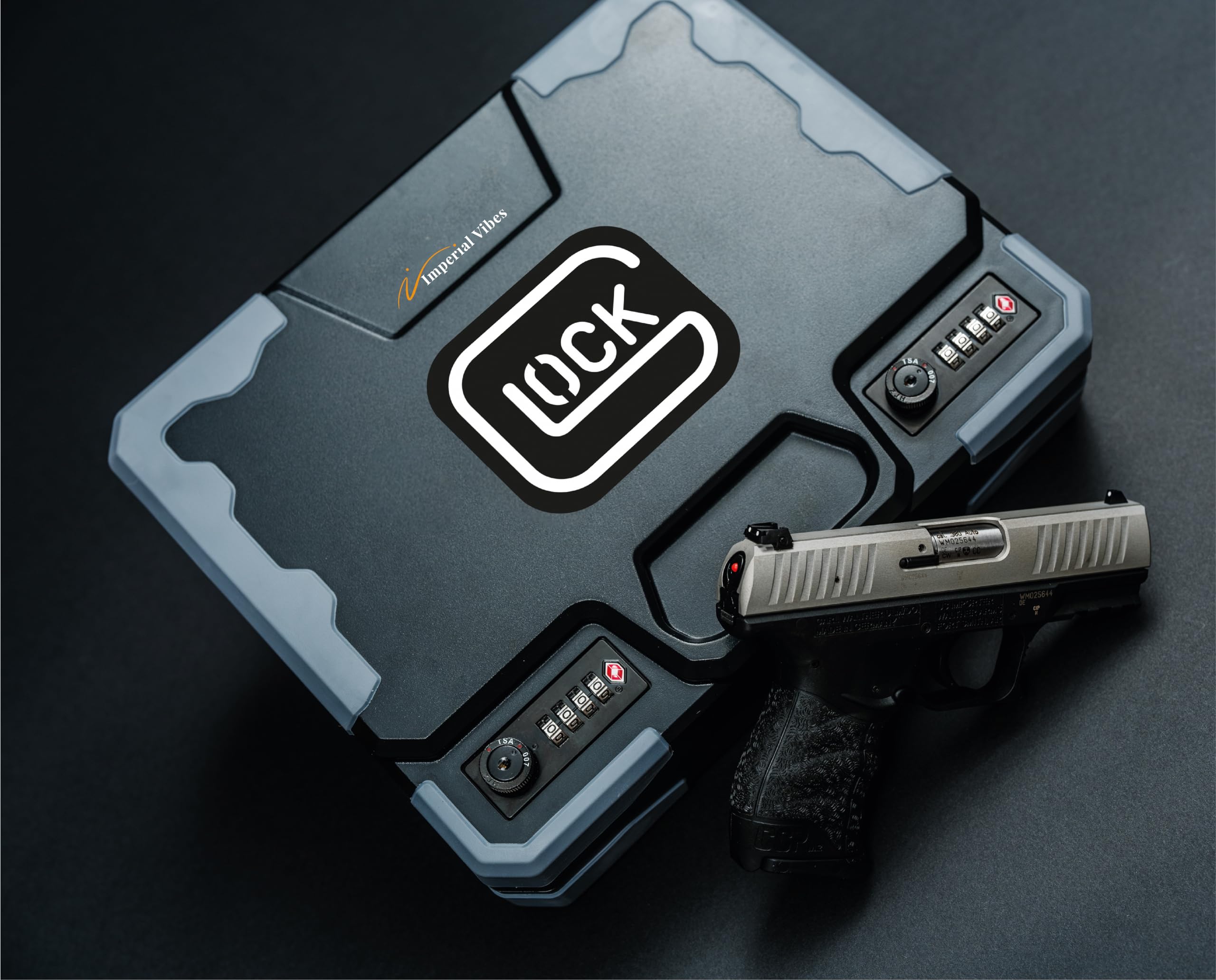 Imperial Vibes | Safe Action Gun Pistol Perfection Vinyl Decal Sticker Bumper Sticker For Car, Truck, Locker, Mailbox, Water Bot