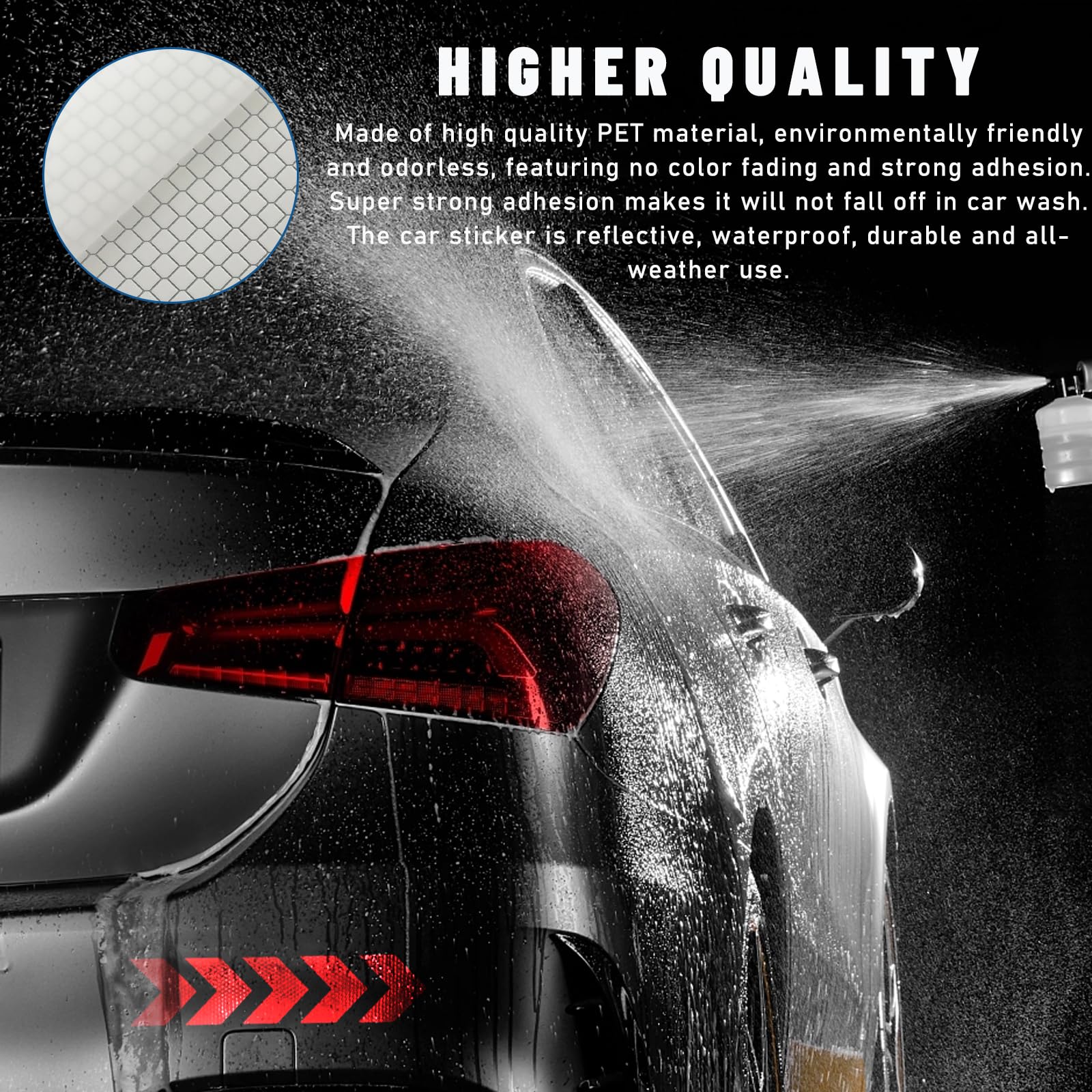 Sylvil 20 PCS Car Arrow Reflective Stickers, Waterproof Safety Warning Sign Reflective Decal, High Night Visibility Reflector Ta