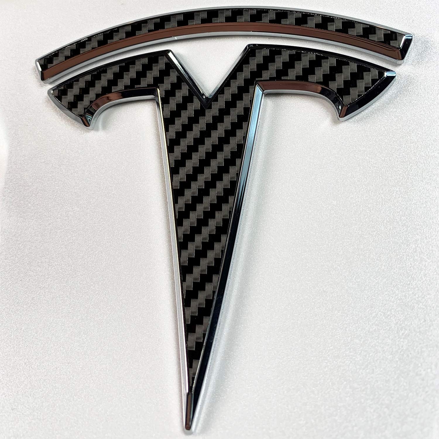 Logo Decal Wrap For Tesla Model X, 14-Pc Set (Carbon Fiber Black)