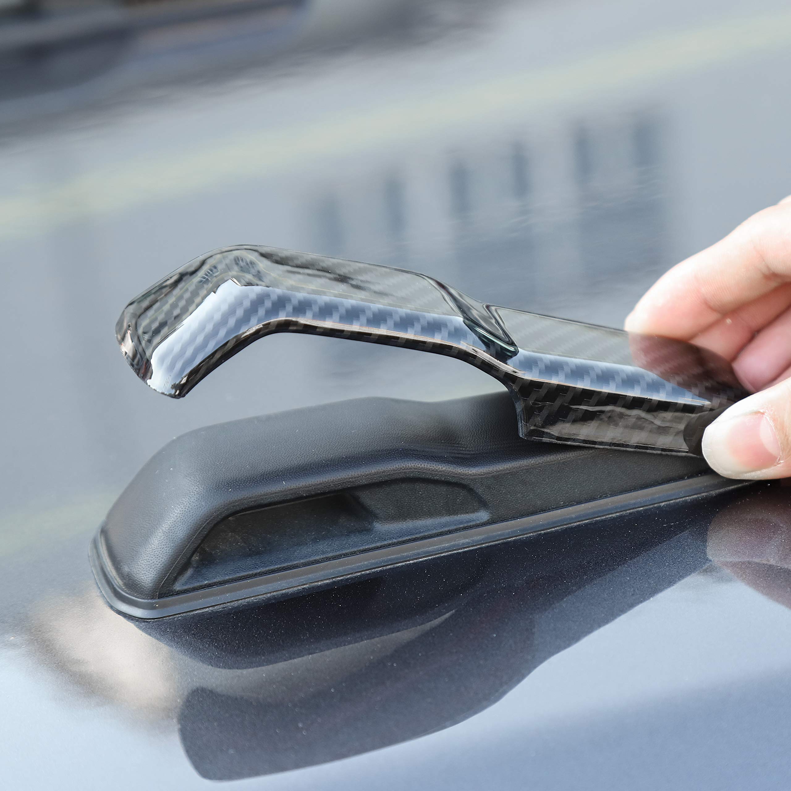 Cherocar Jl Engine Hood Hinge Cover Decoration Cover Stickers Rec Exterior Accessories For Jeep Wrangler Jl & Jeep Gladiator Jt 2018-2024(Carbon Fiber Grain)