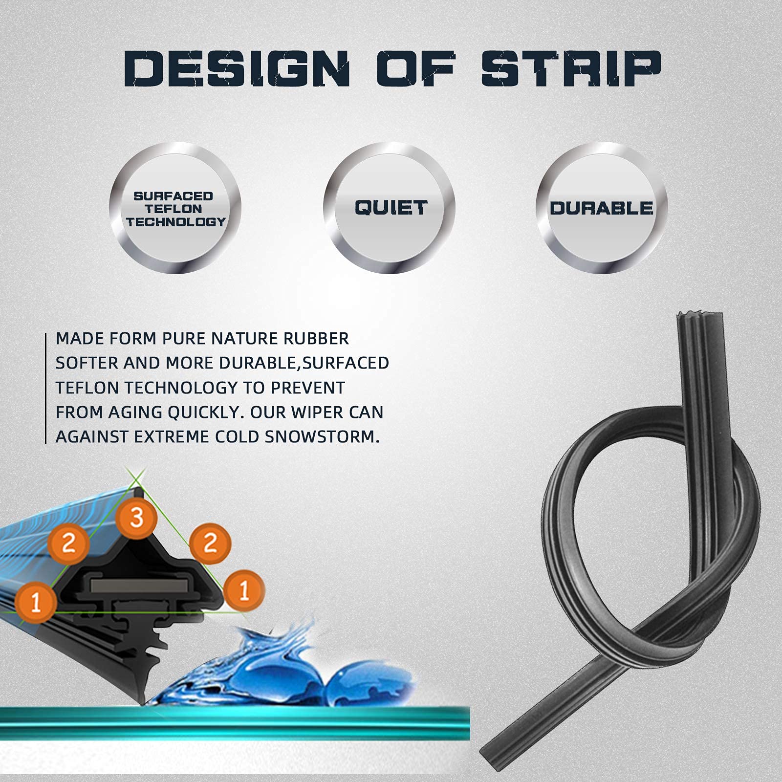 Autoboo 16''+14''+14'' Windshield Wiper Blade For Toyota Fj Cruiser 2014-2007 -Original Equipment Replacement (Pack Of 3)