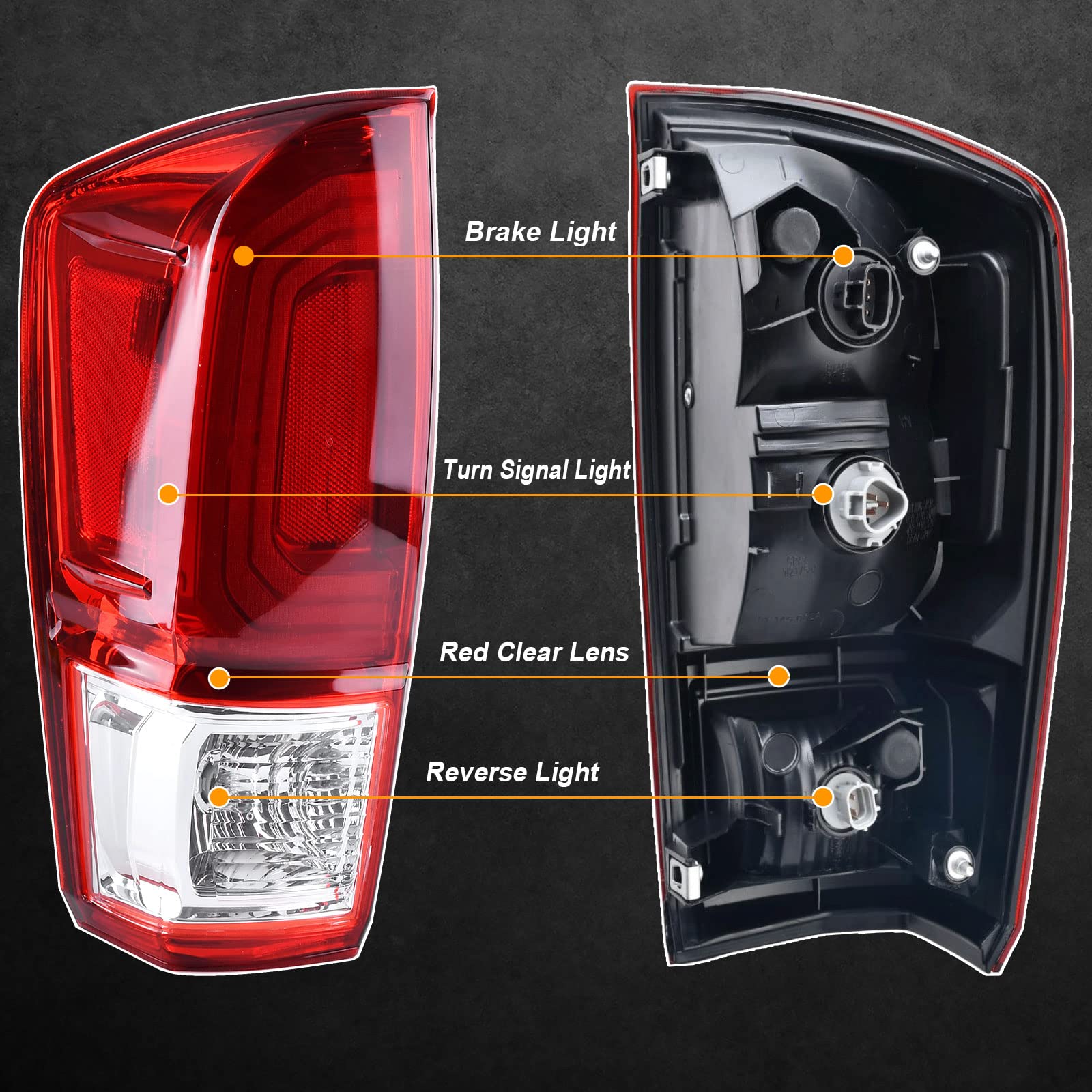 Nakuuly Tail Light Rear Lamp Compatible With 2016-2022 Toyota Tacoma Left Driver Side Taillight Brake Signal Assembly With Bulb # ?81560-04170