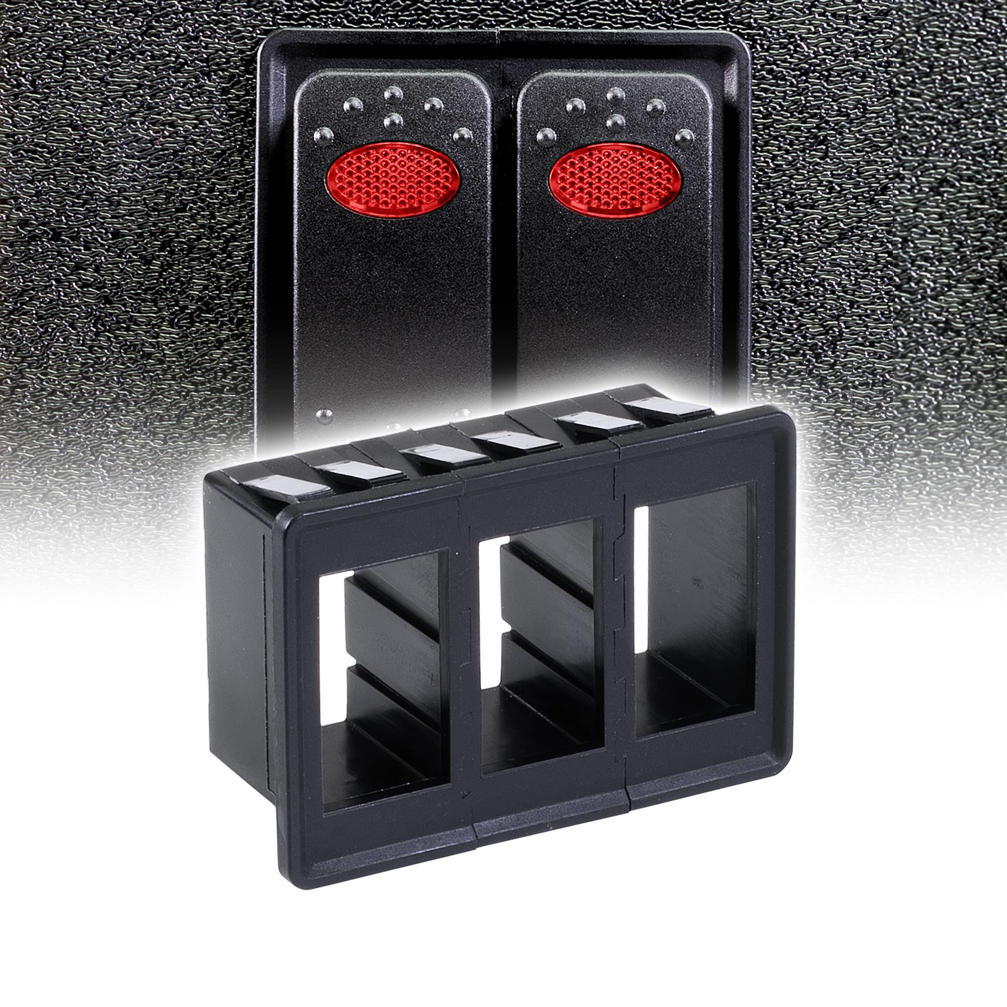 True Mods 3-Slot Rocker Switch Panel Housing Kit [Industry Standard Fit] [Heavy Duty] [Expandable Design] [Professional Look] Au