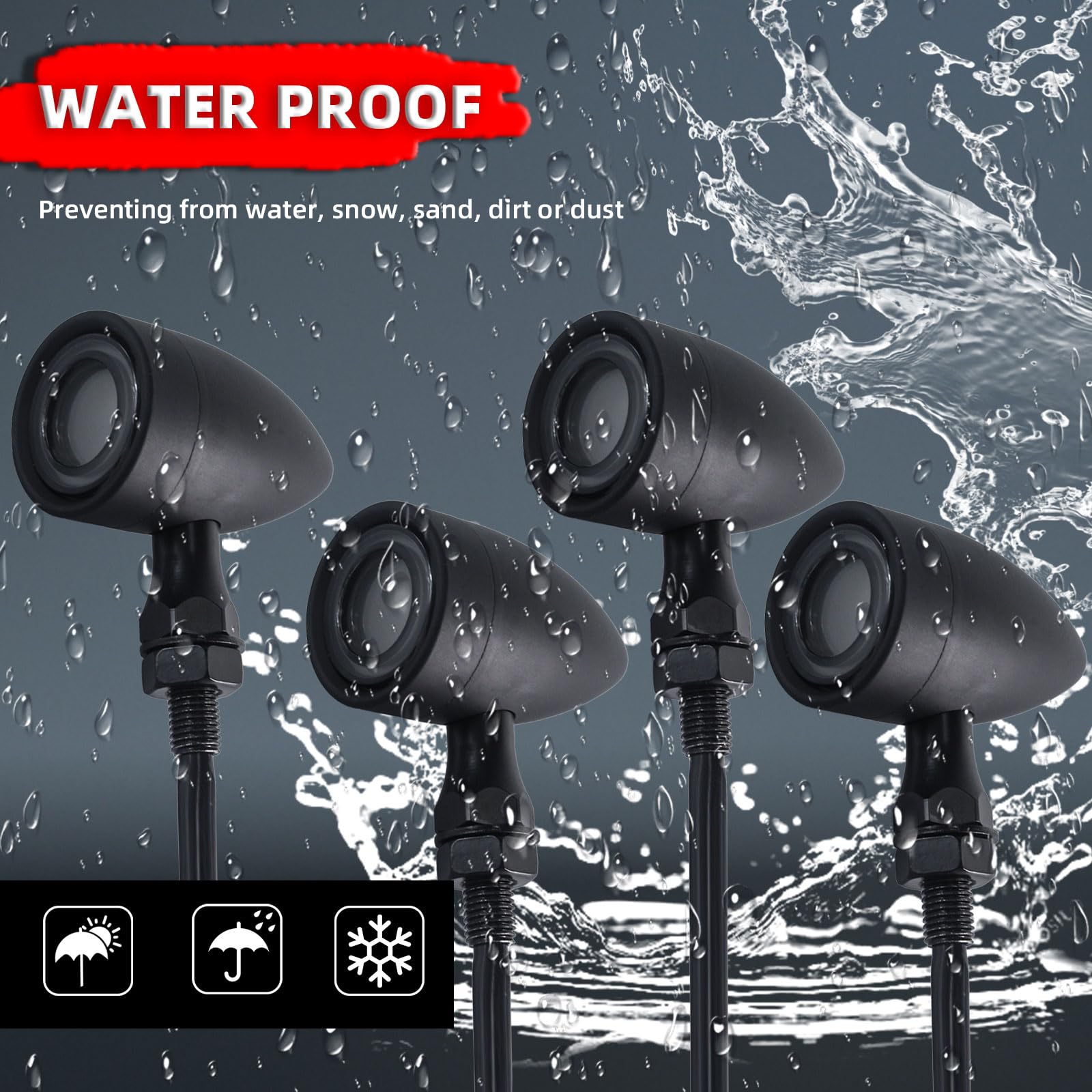 Fatecim 4X Motorcycle 40 Led Bullet Tail Lights Turn Signals Running Brake Stop Lights Motorbike Taillights Rear Front Blinkers