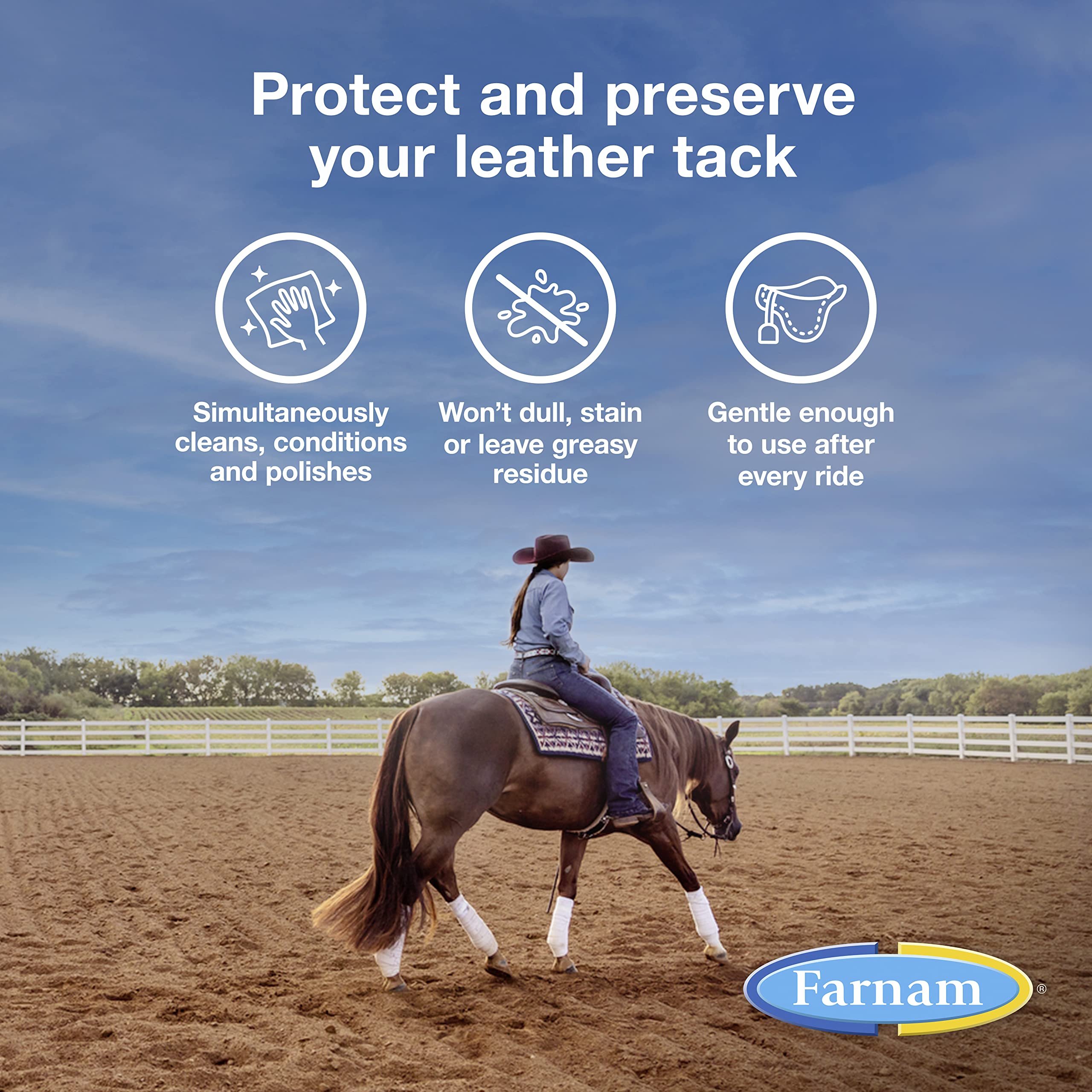 Farnam Leather New Easy-Polishing Glycerine Saddle Soap and Leather Saddle Cleaner, Protects and Preserves Leather, Cleans, Cond