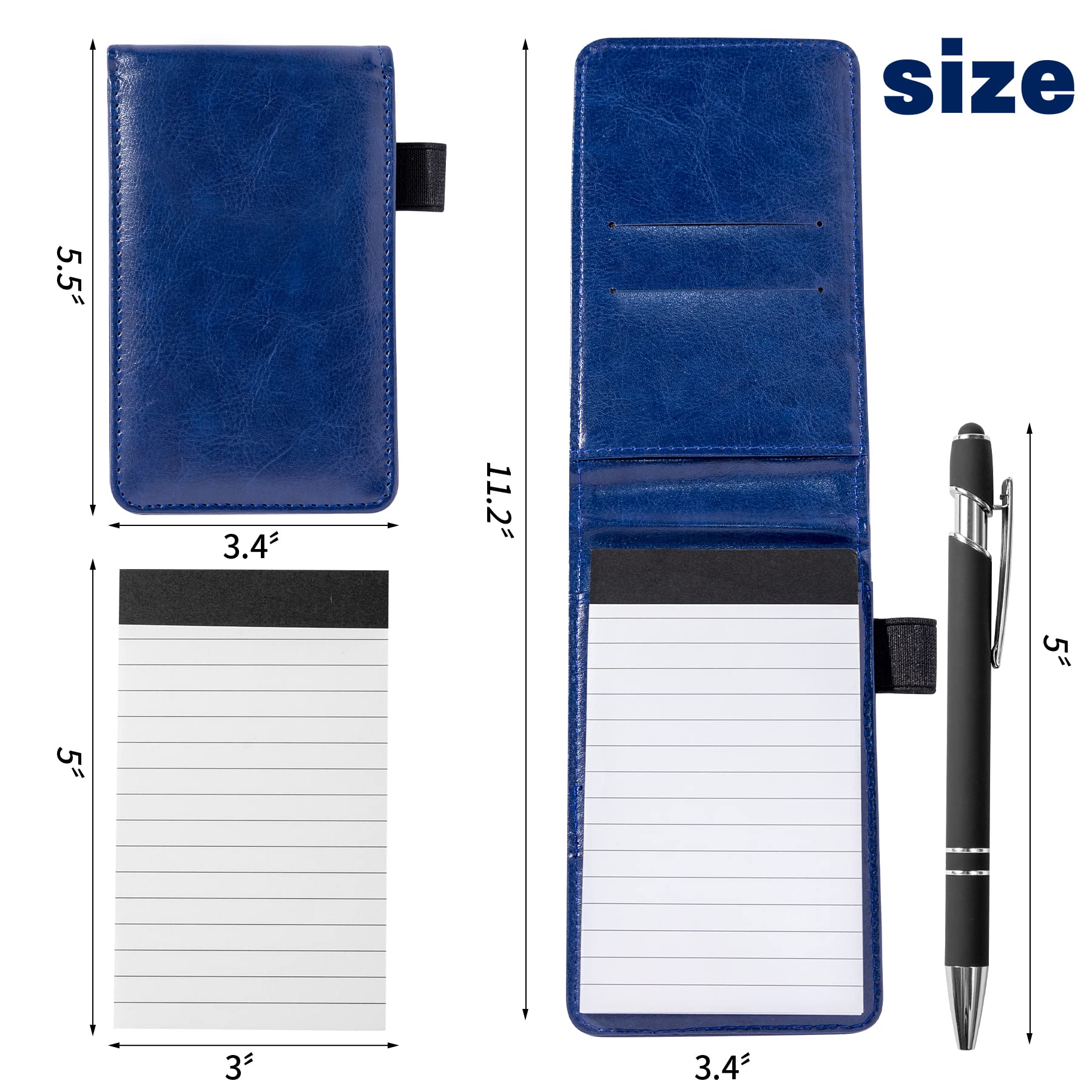 Camelmother 10 Pieces Small Notepad Holder Set Pocket Notebook 3 X 5 Inch With Pen (Blue Small Notepad)