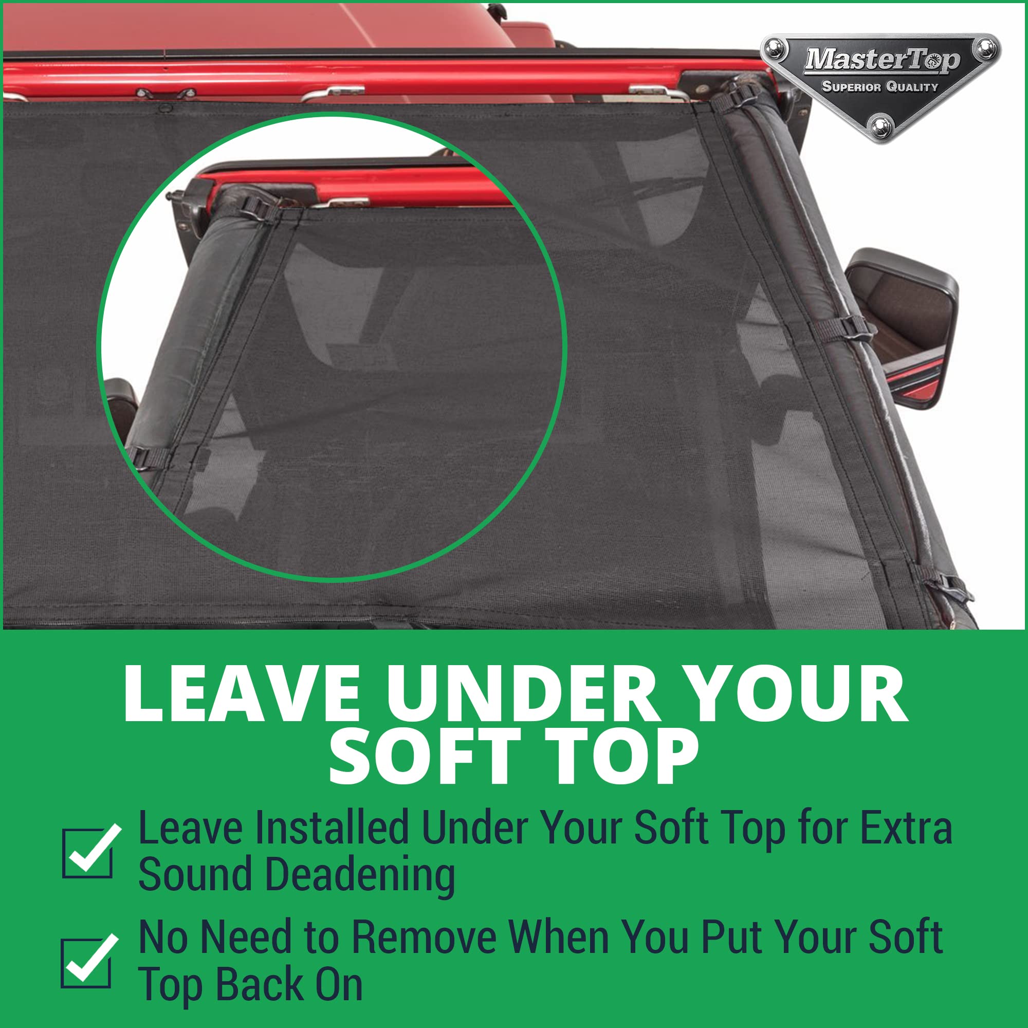 Mastertop Bikini Mesh Top Sunshade - Fits Jeep Wrangler Yj 1987-1995 - Jeep Yj Bikini Top Jeep Yj Sunshade Jeep Yj Mesh Top Jeep