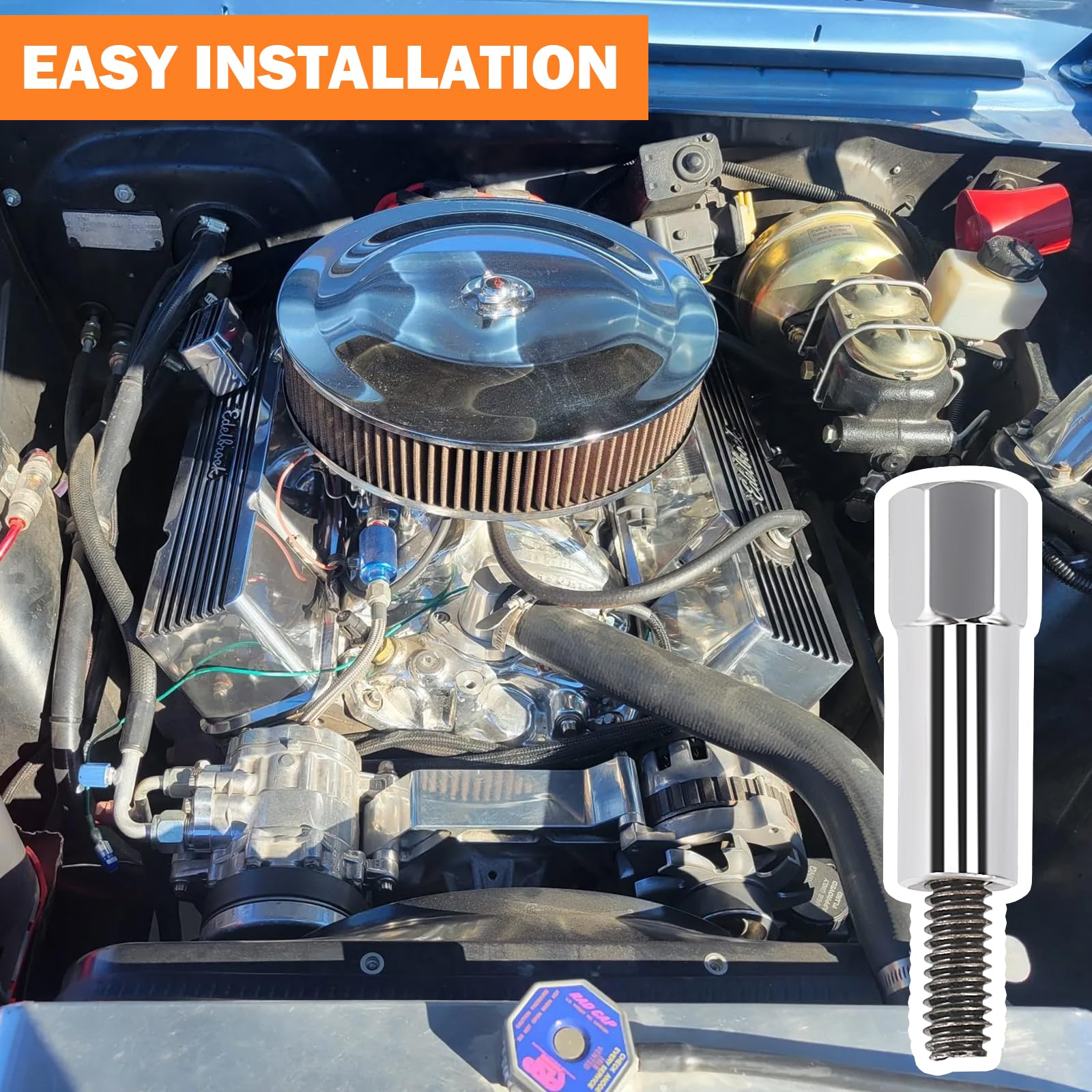 Valve Cover Bolts Kit Compatible with Chevy 350 283 305 327 383 SBC Valve Covers Bolt Studs Small Block Chrome Steel Valve Cover