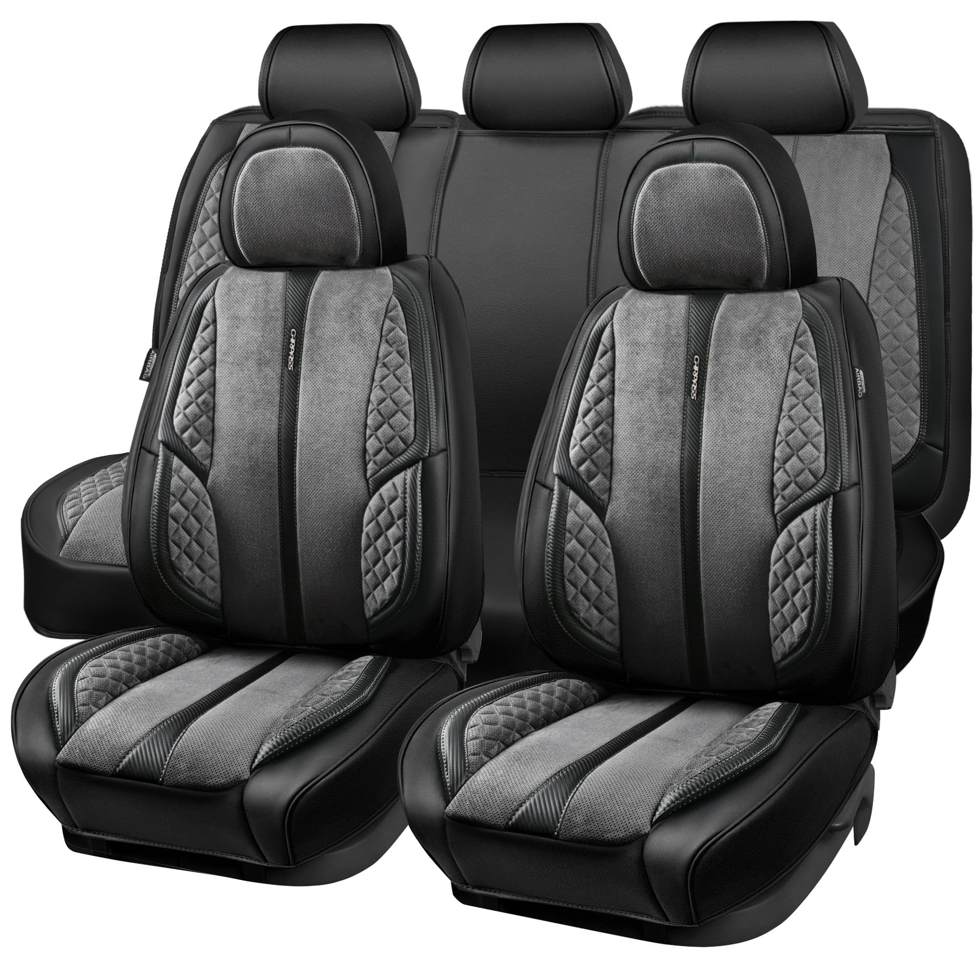 Car Pass Suede Leather Seat Covers Full Set Soft Protector Durable Cushioned Warm In Winter Breath In Summer,Universal Sport Car